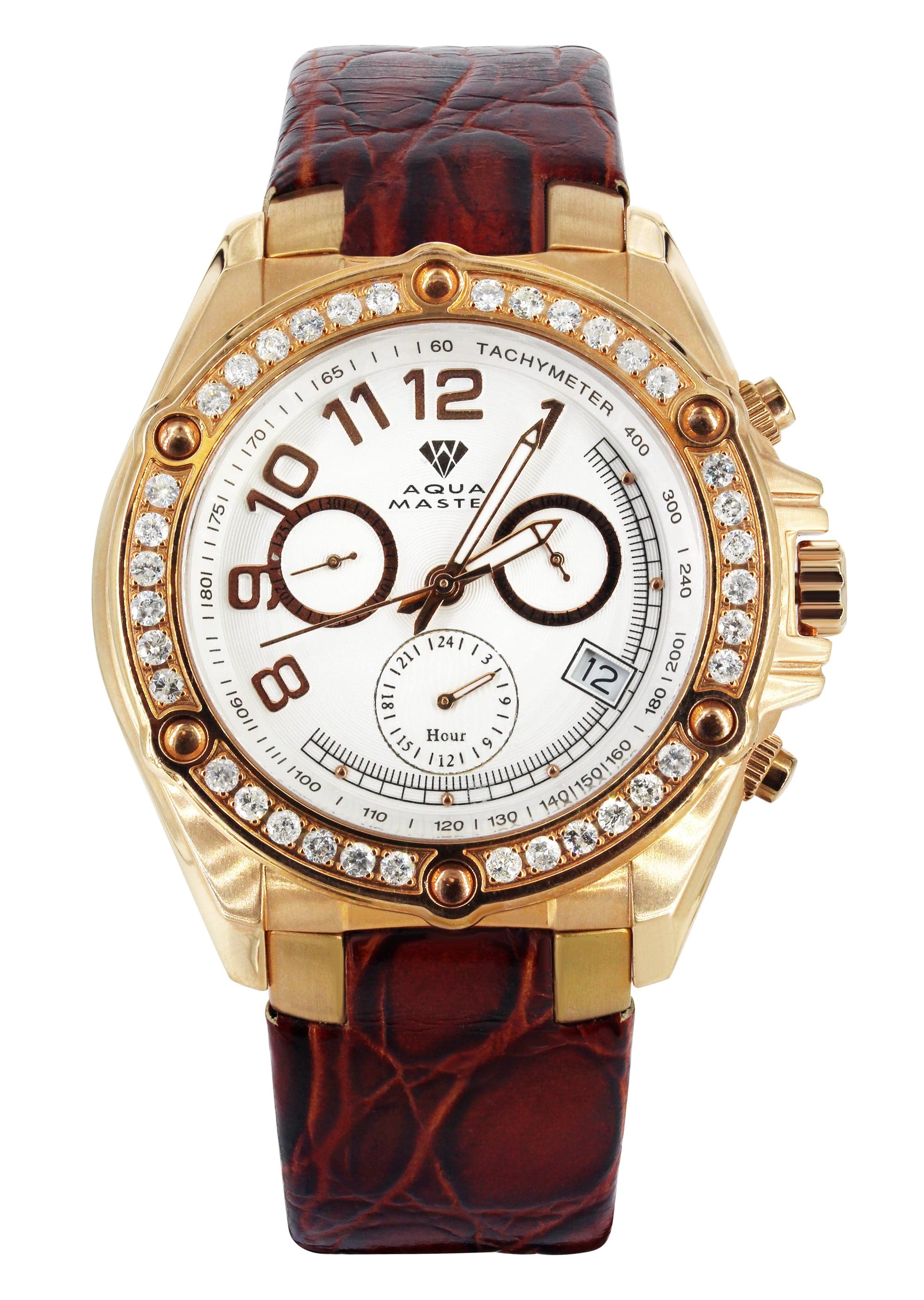 Mens Yellow Gold Tone Diamond Watch | Appx. 1.7 Carats