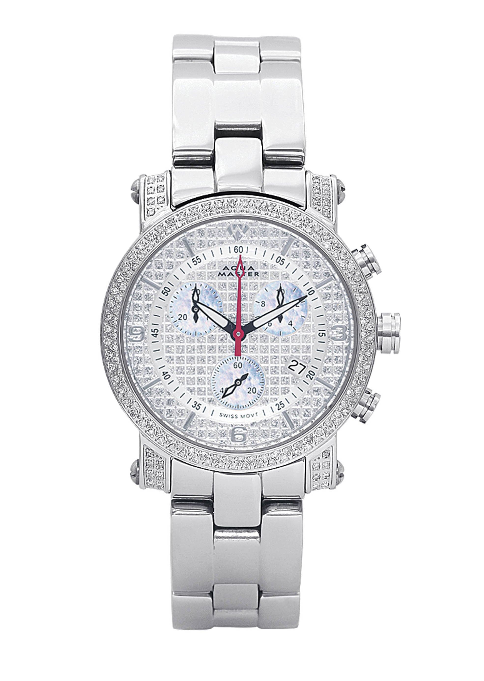 Mens White Gold Tone Diamond Watch | Appx. 1.75 Carats