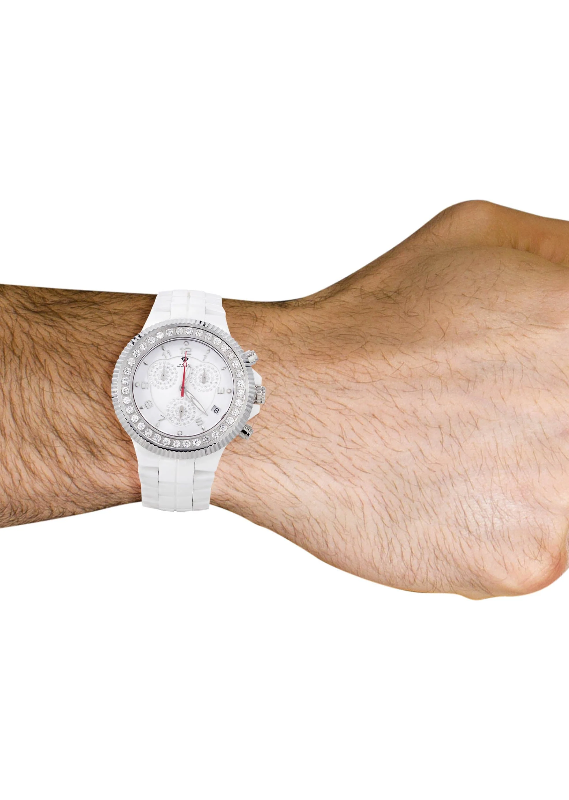 Mens White Gold Tone Diamond Watch | Appx. 2.85 Carats - Image 2