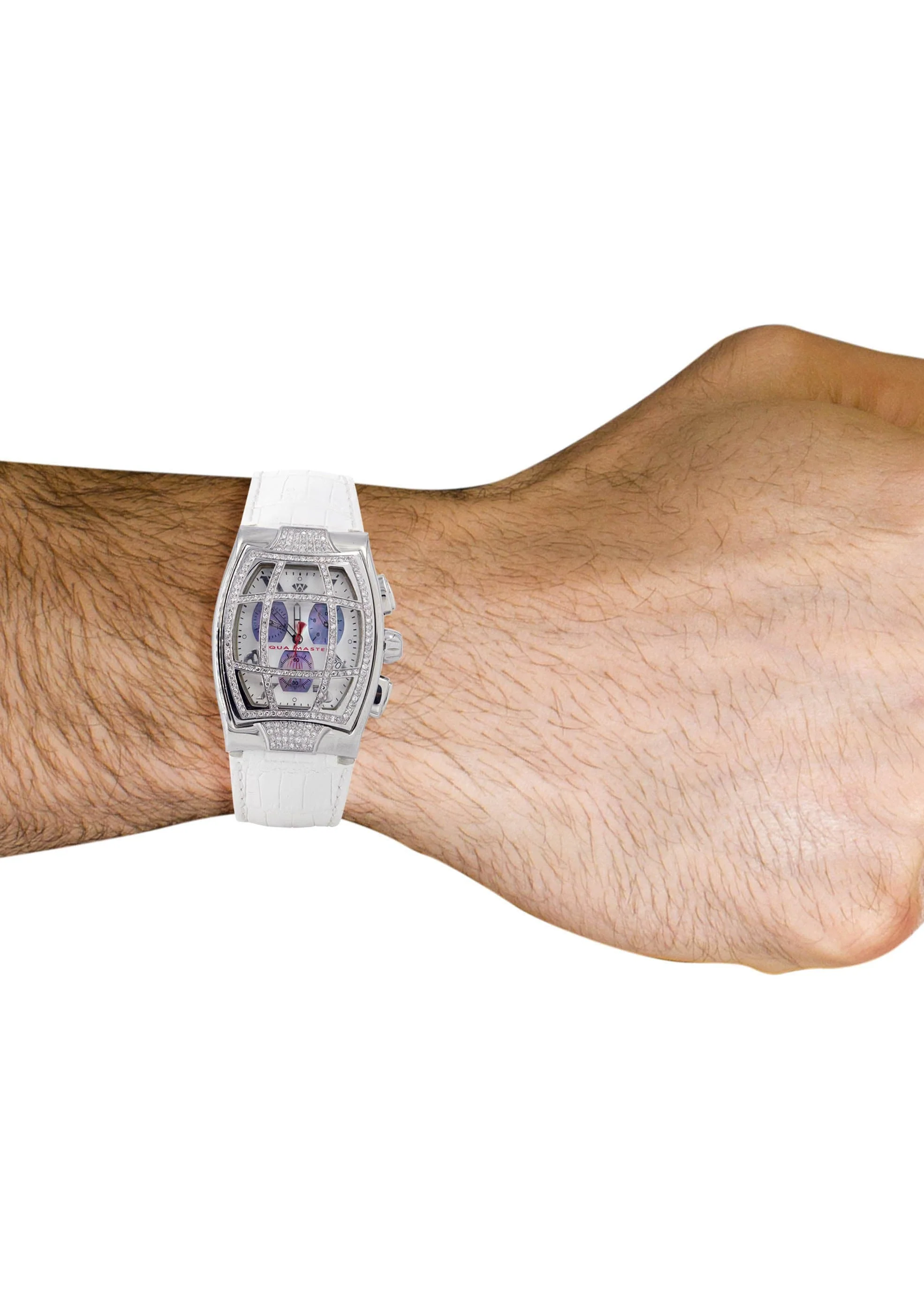 Mens White Gold Tone Diamond Watch | Appx. 2 Carats - Image 3
