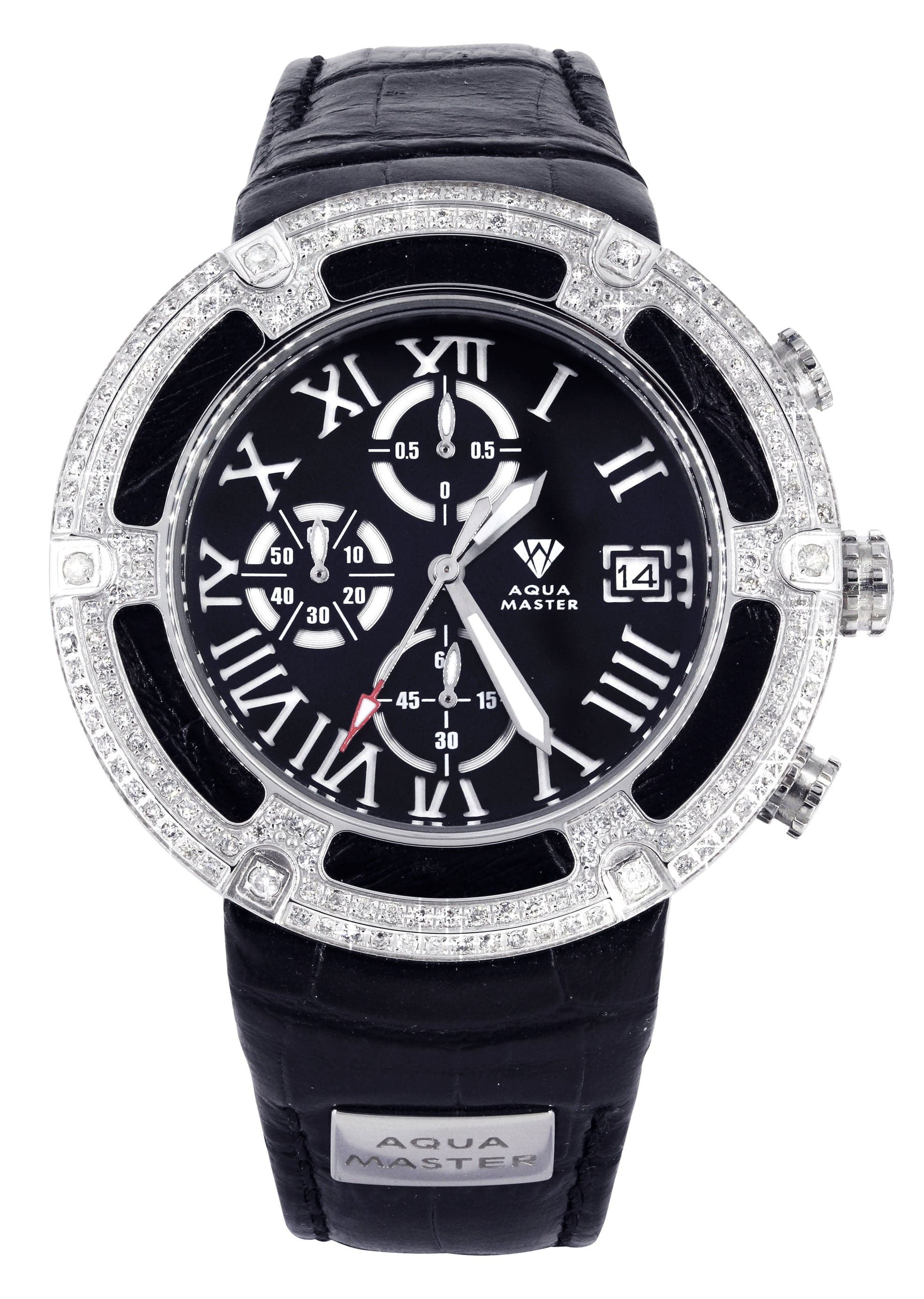Mens White Gold Tone Diamond Watch | Appx. 5.35 Carats