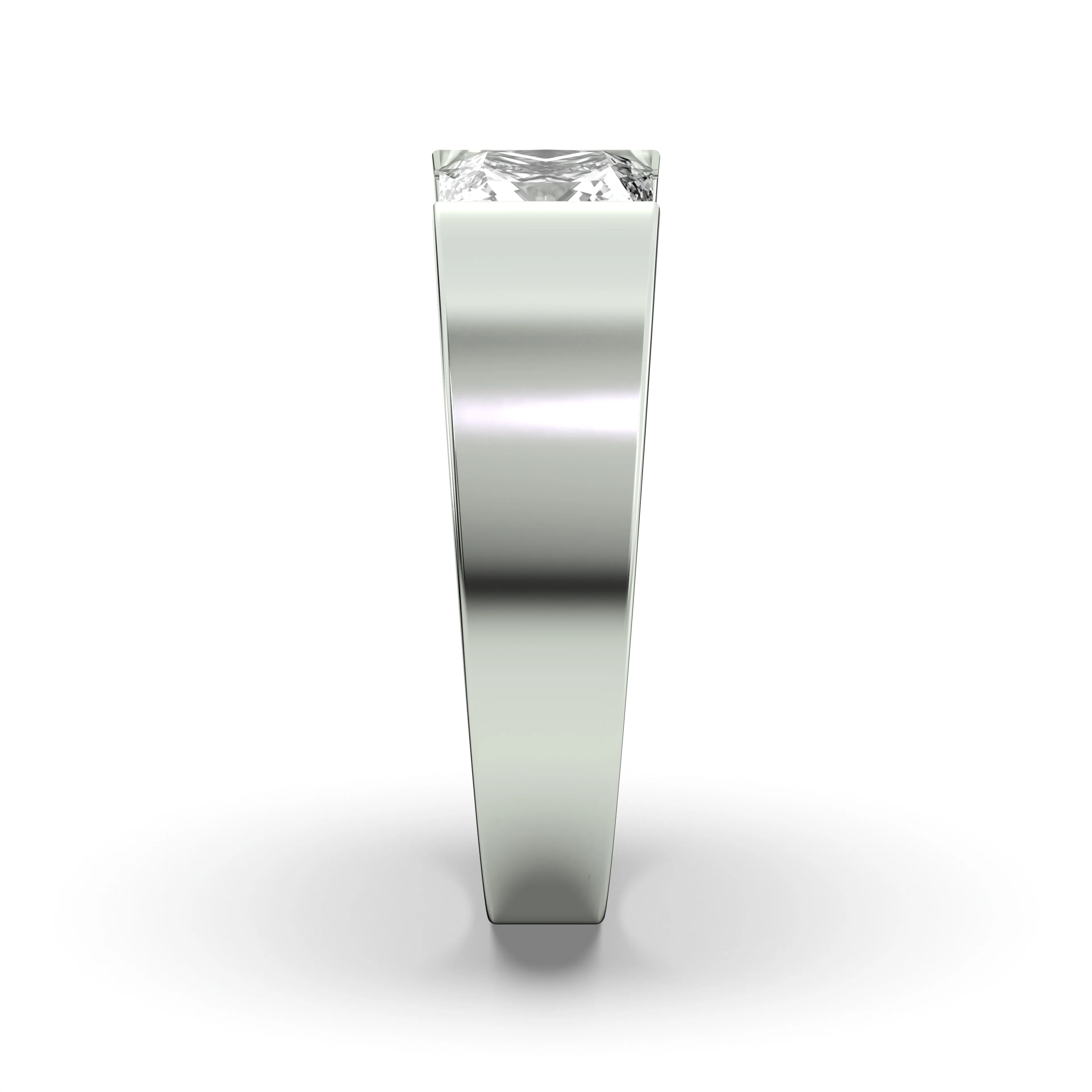 Men's Jewelry - Men's VVS Lab Diamond Princess Cut Solitaire Engagement Ring | White Gold - Image 3