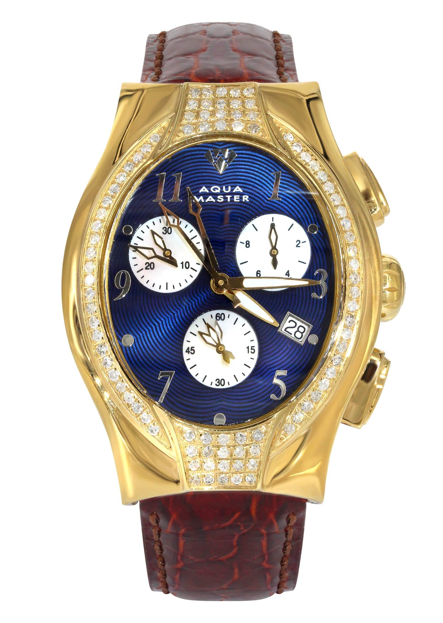 Mens Yellow Gold Tone Diamond Watch | Appx. 1.25 Carats