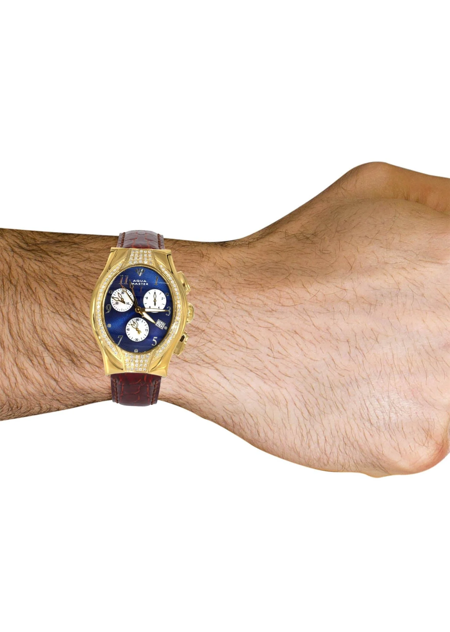 Mens Yellow Gold Tone Diamond Watch | Appx. 1.25 Carats - Image 4