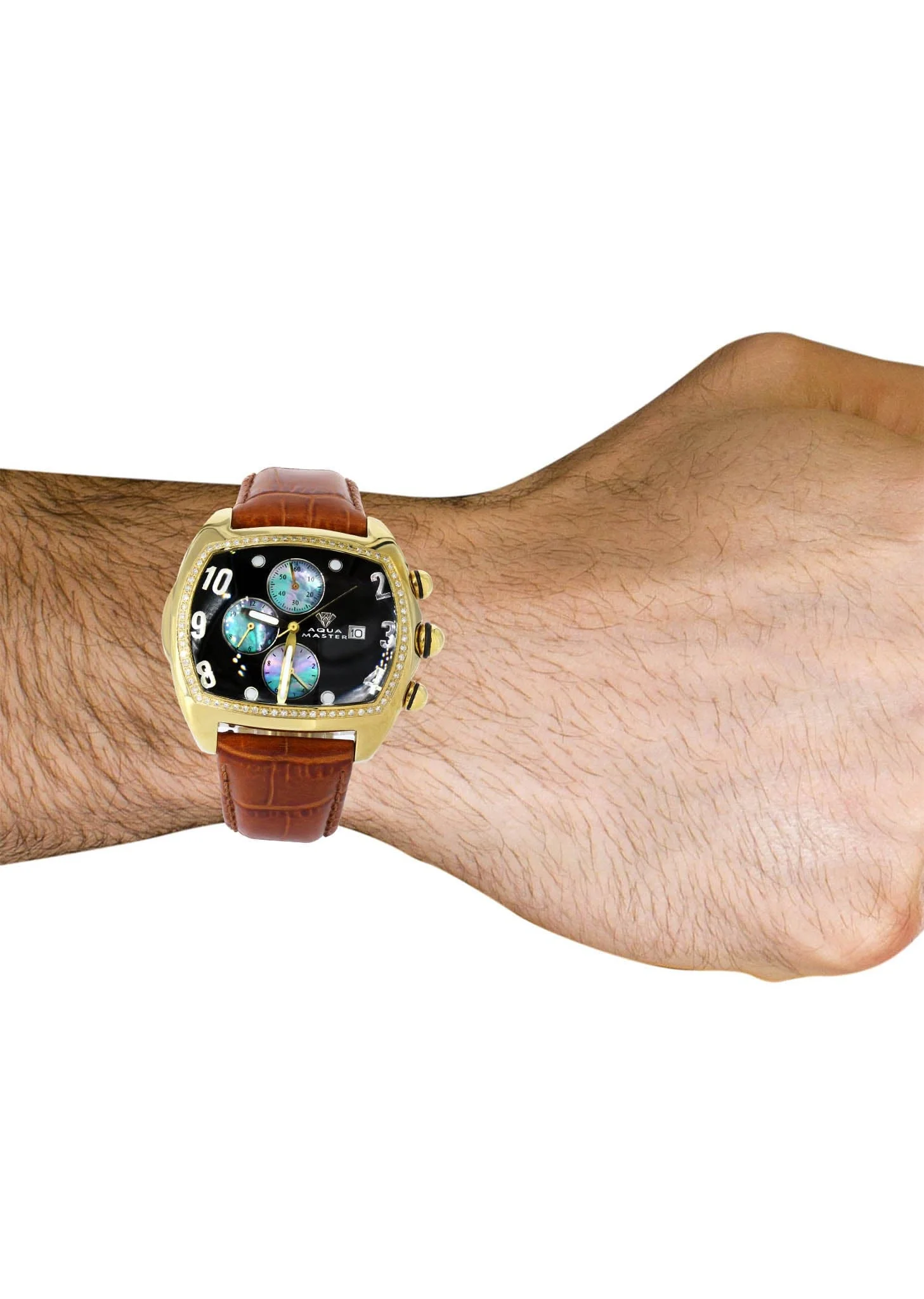 Mens Yellow Gold Tone Diamond Watch | Appx. 1 Carats - Image 4