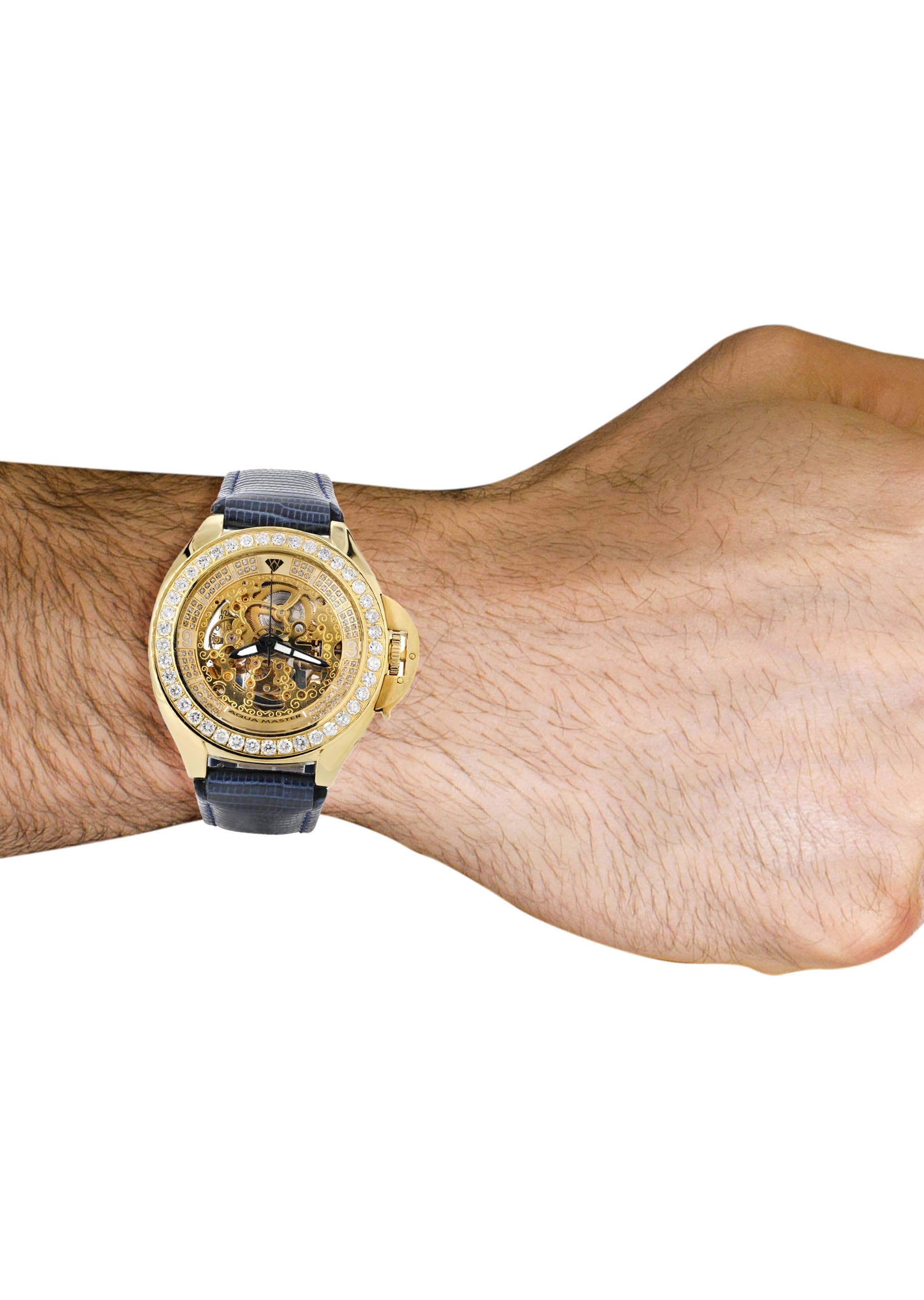 Mens Yellow Gold Tone Diamond Watch | Appx. 5 Carats - Image 2