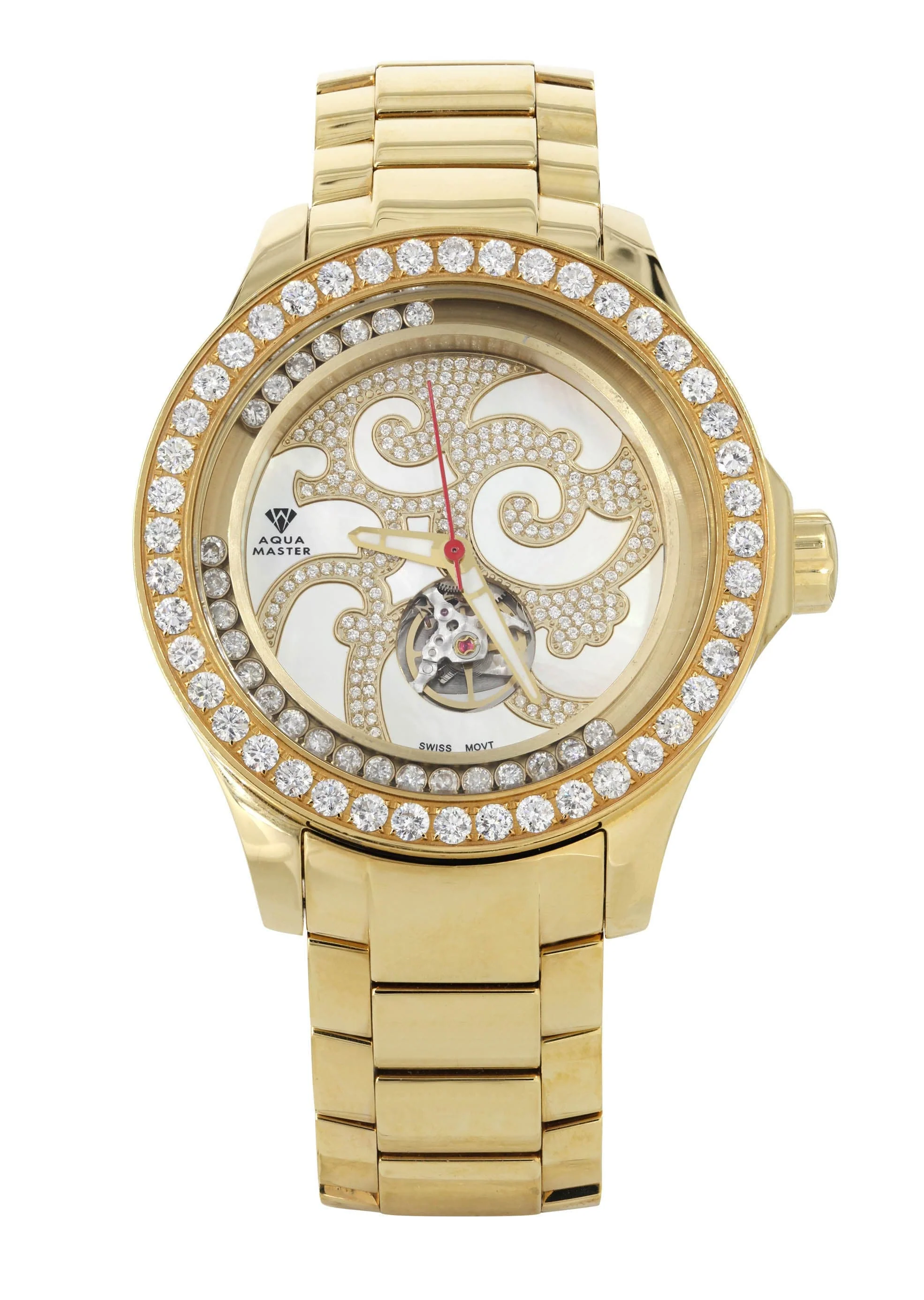 Mens Yellow Gold Tone Diamond Watch | Appx. 7 Carats