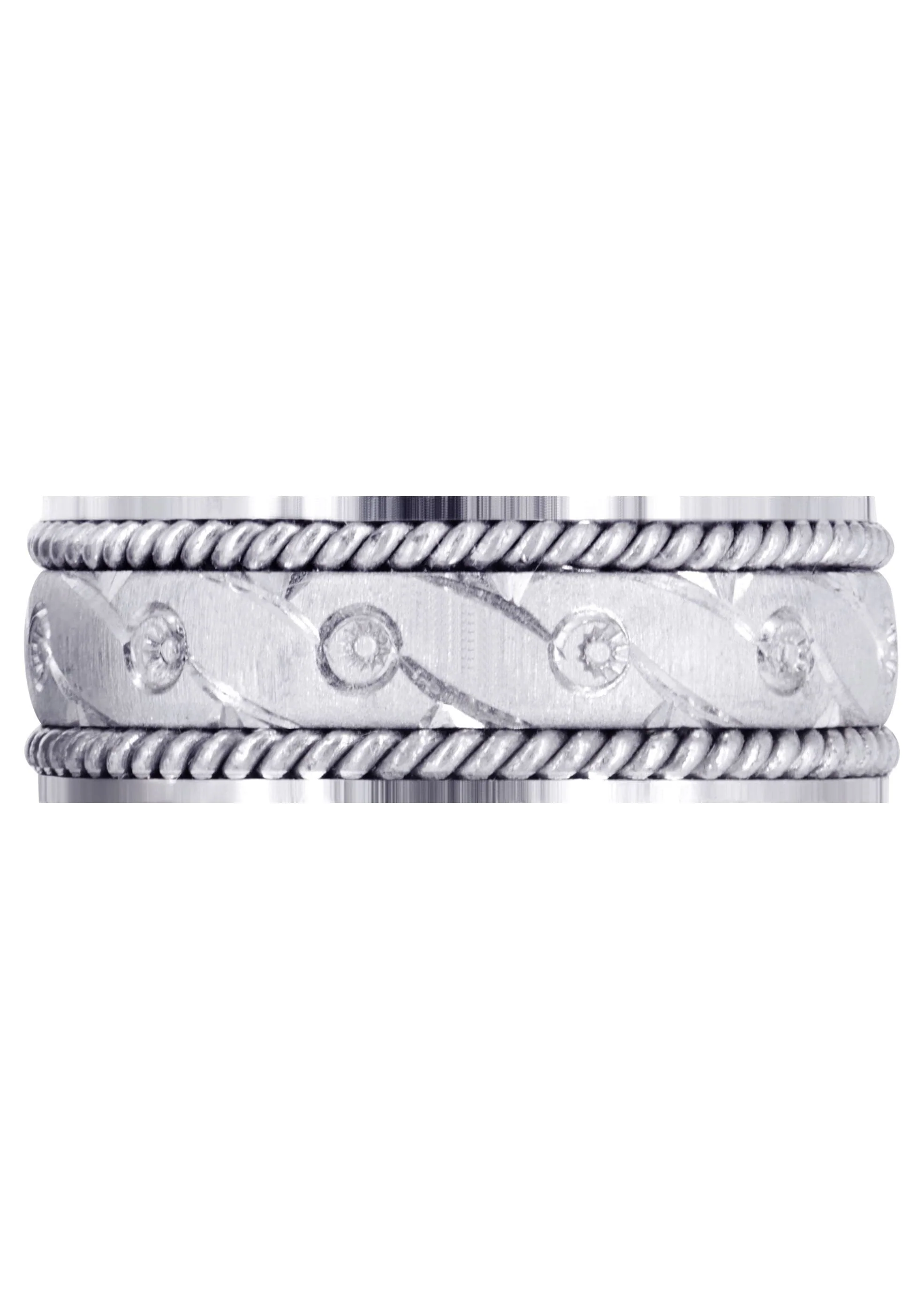 Modern Mens Wedding Band | Cross Satin Finish (Beckett) - Image 2