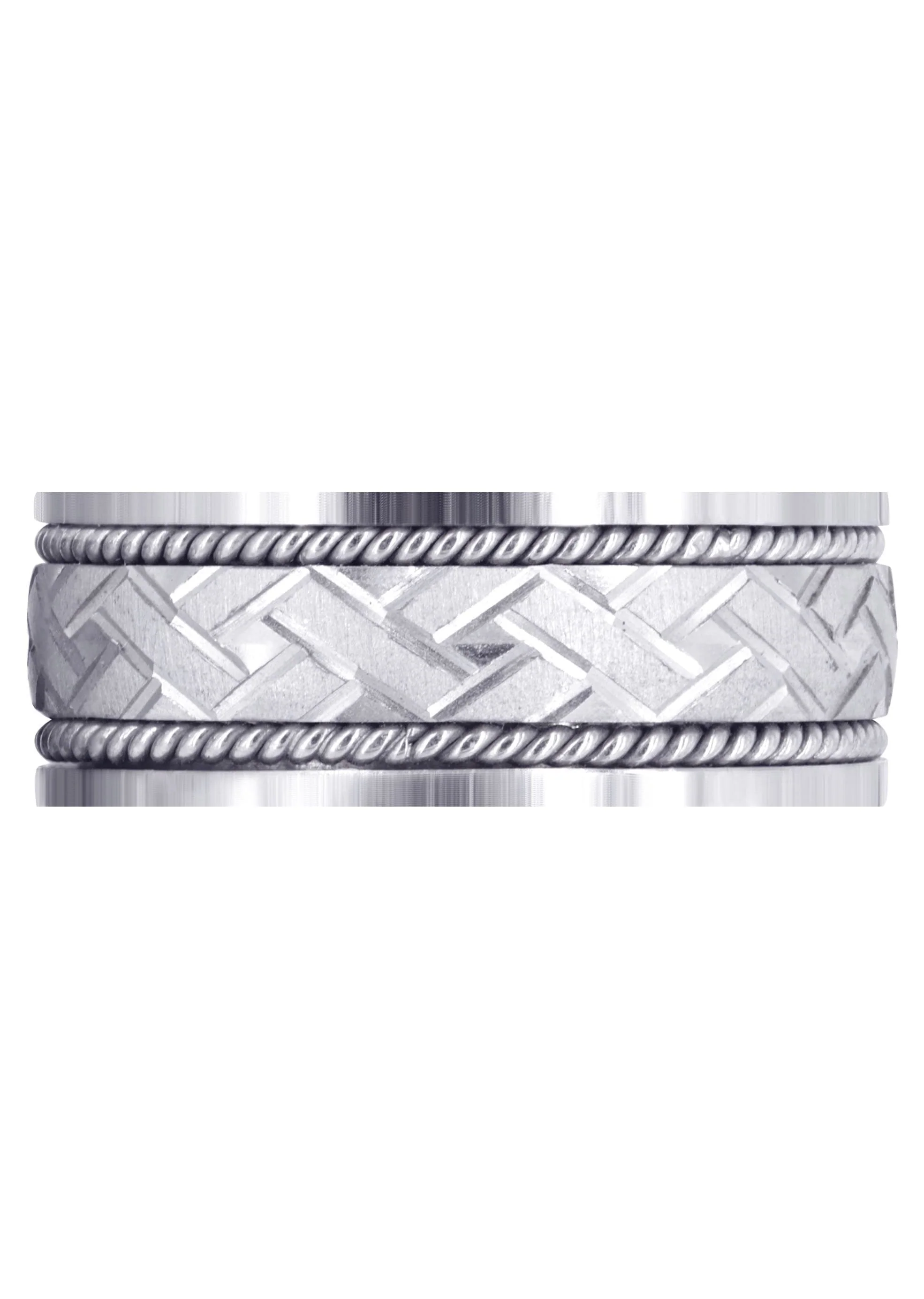 Modern Mens Wedding Band | Cross Satin Finish (Corbin) - Image 2