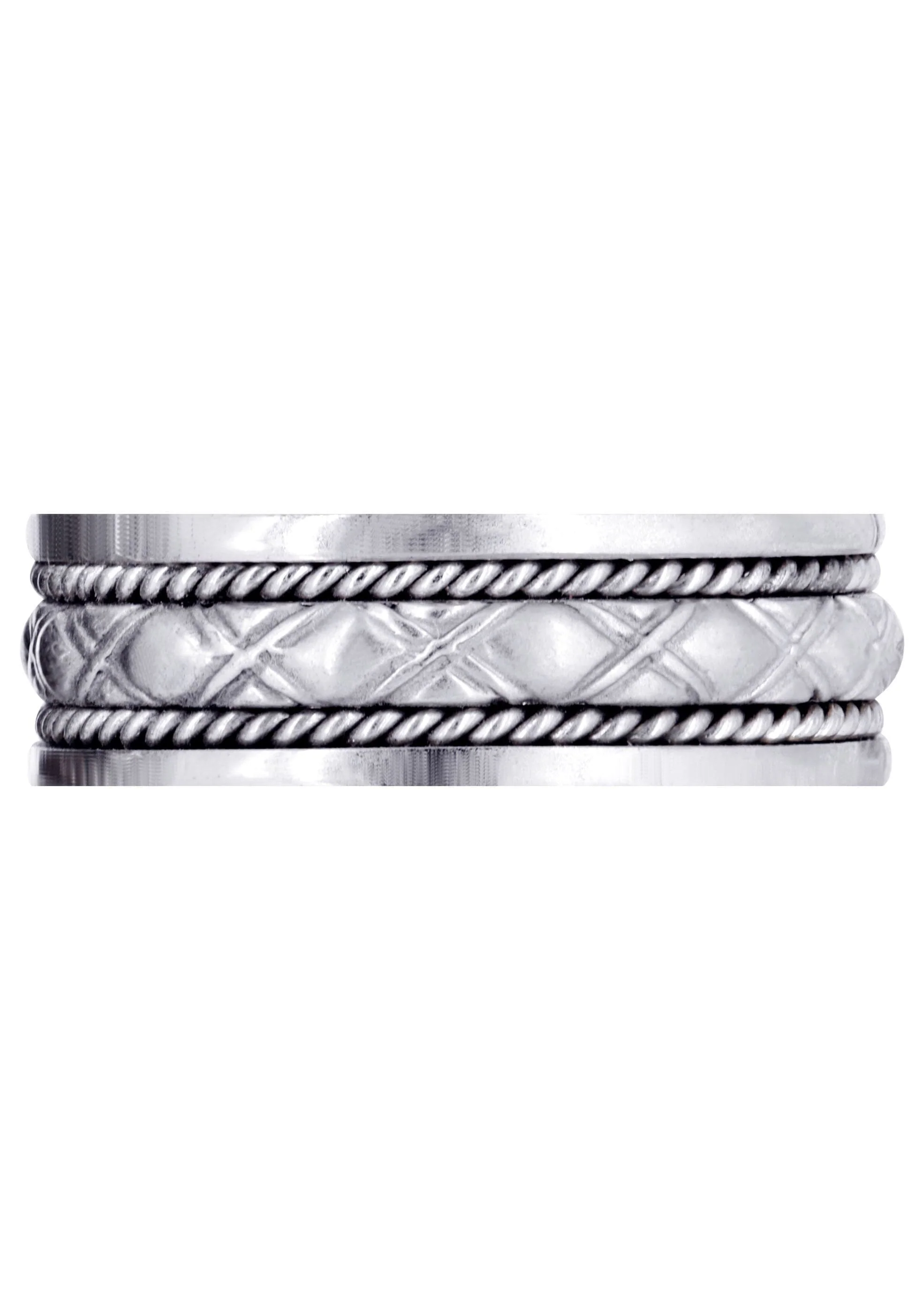 Modern Mens Wedding Band | Sand Blast / High Polish Finish (Elliott) - Image 2