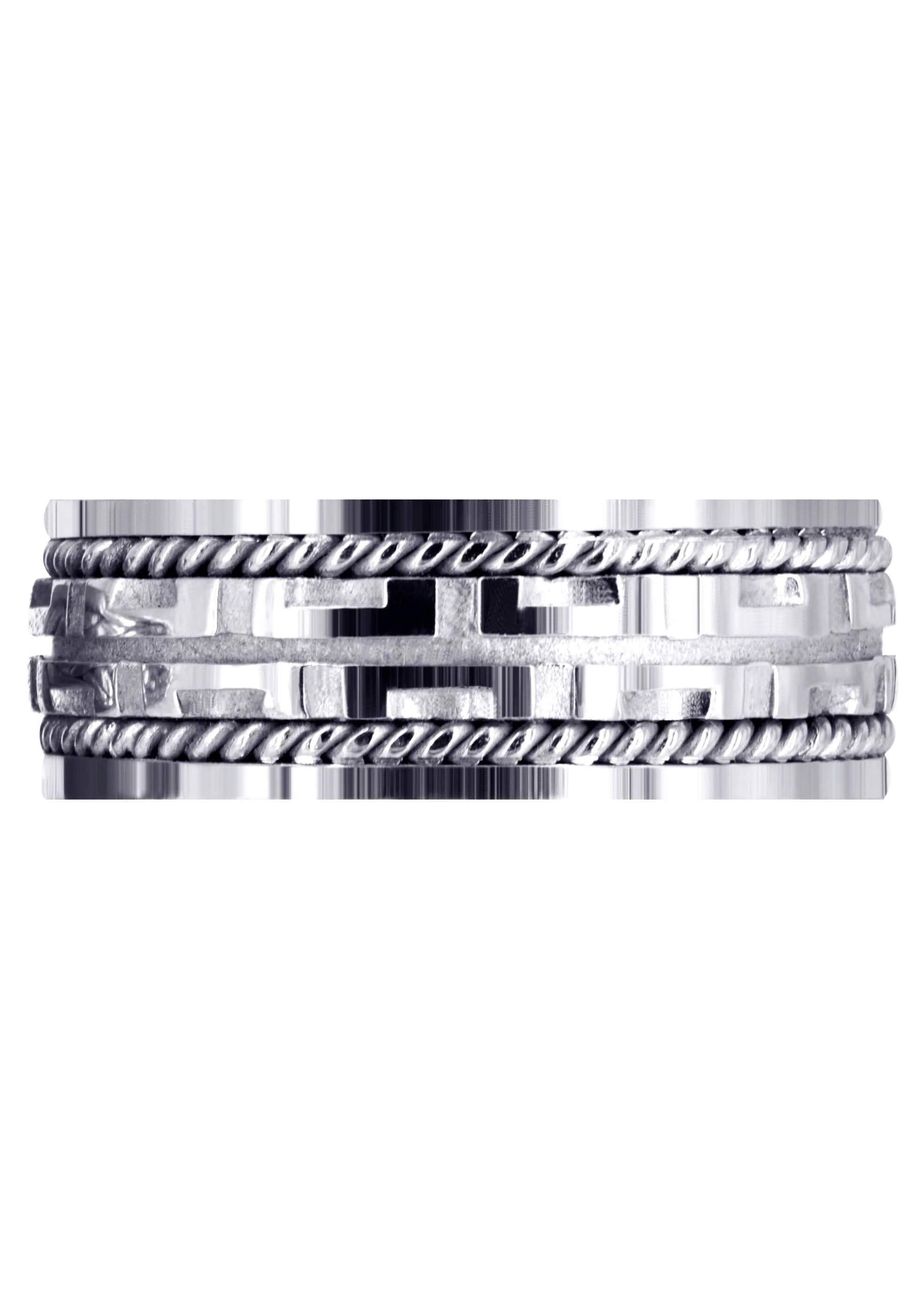 Modern Unique Mens Wedding Band | Sand Blast / High Polish Finish (Steven) - Image 2