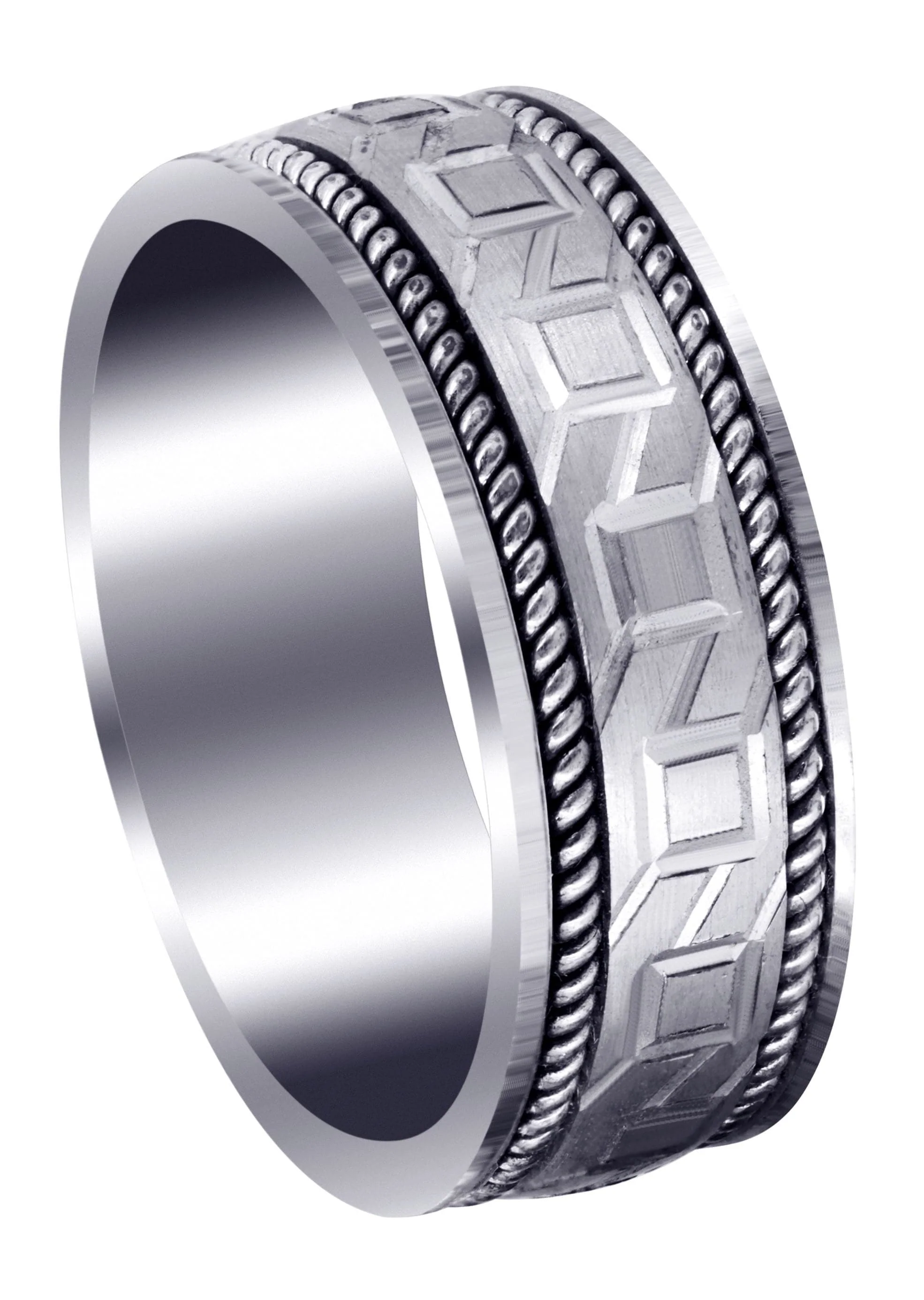 Modern Mens Wedding Band | Satin Finish (Lorenzo)
