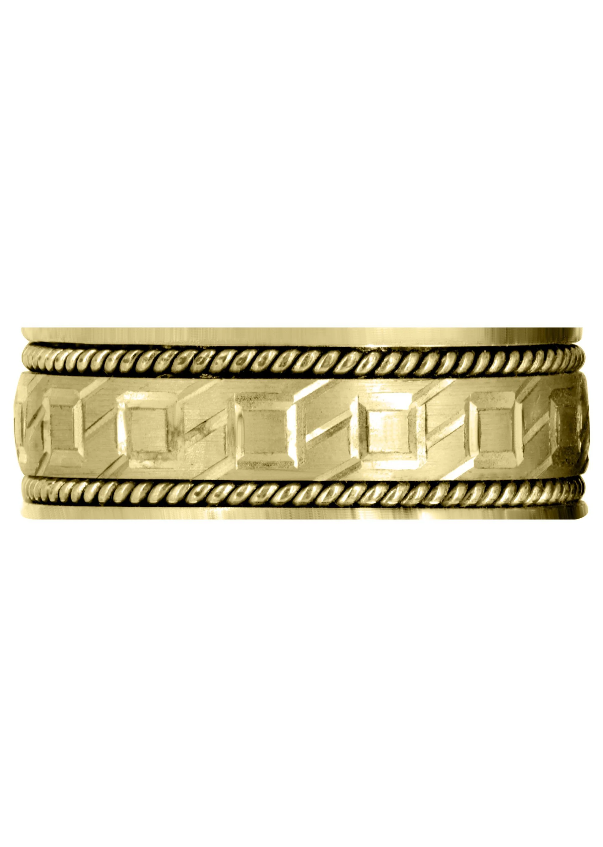 Yellow Gold Modern Mens Wedding Band | Satin Finish (Lorenzo) - Image 2