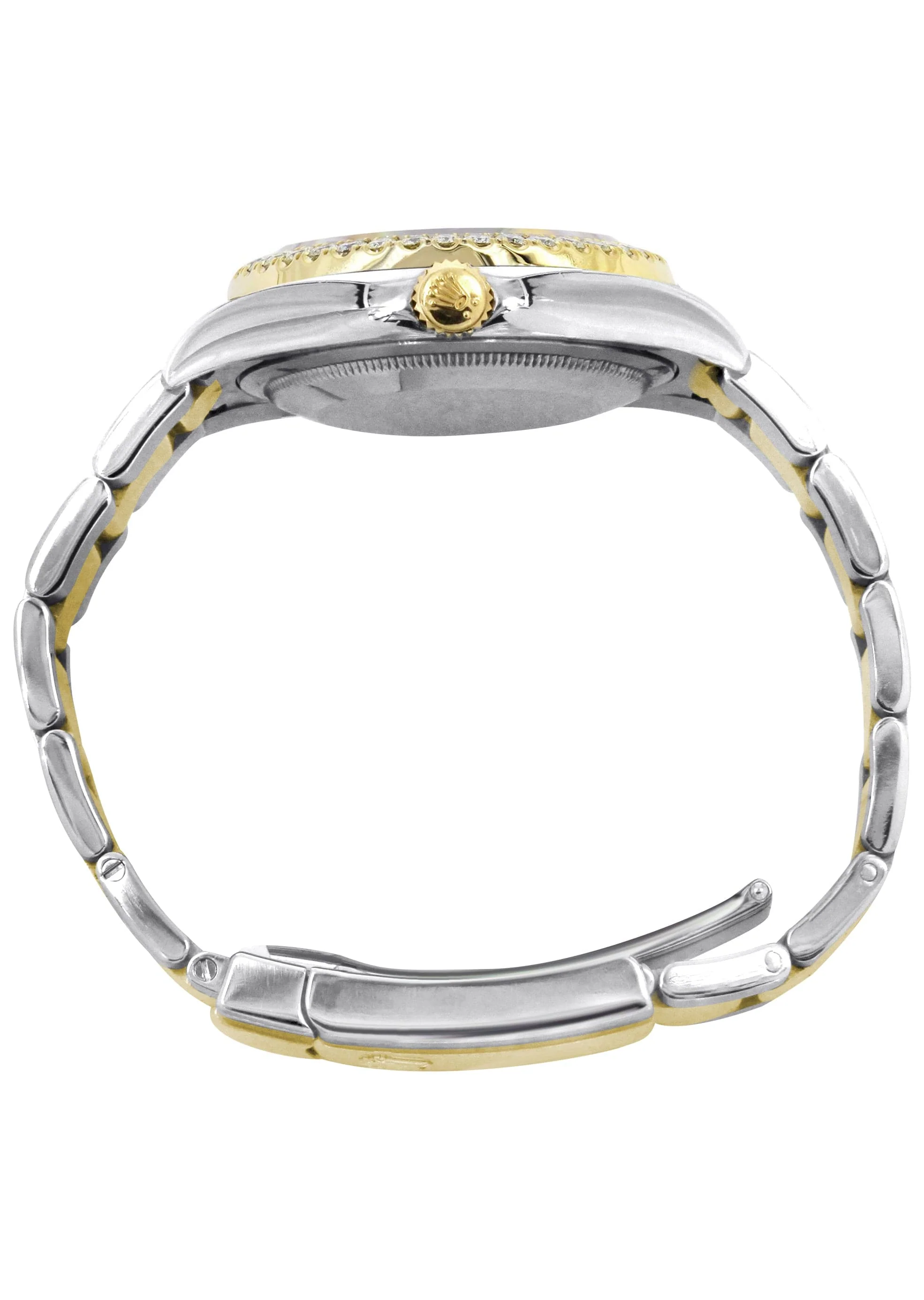 116233 | Diamond Gold Rolex Watch For Men | 36Mm | Red Black Dial | Oyster Band - Image 6