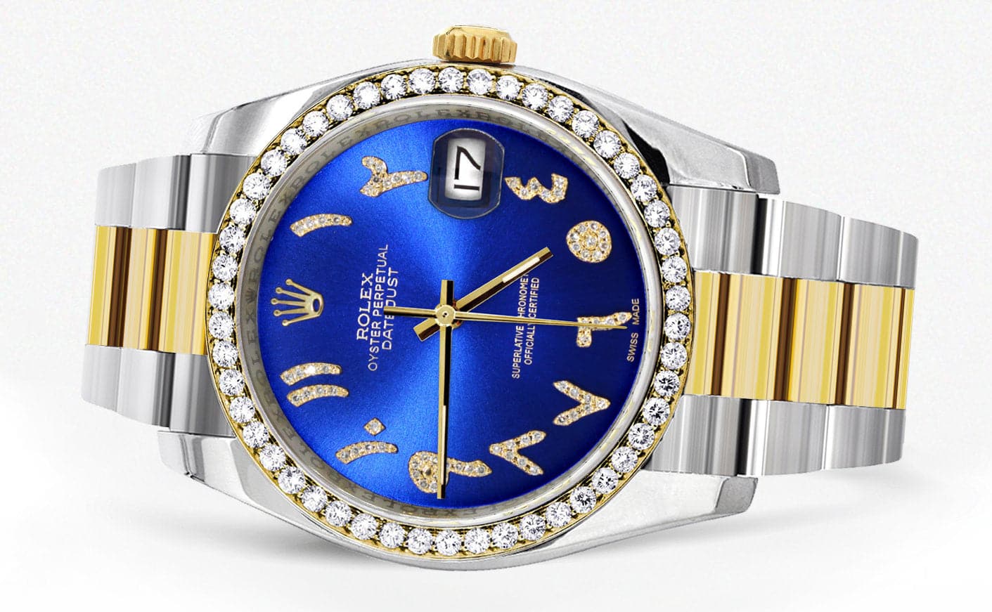 116233 | Gold & Steel Rolex Datejust Watch | 36Mm | Blue Arabic Diamond Dial | Oyster Band - Image 3