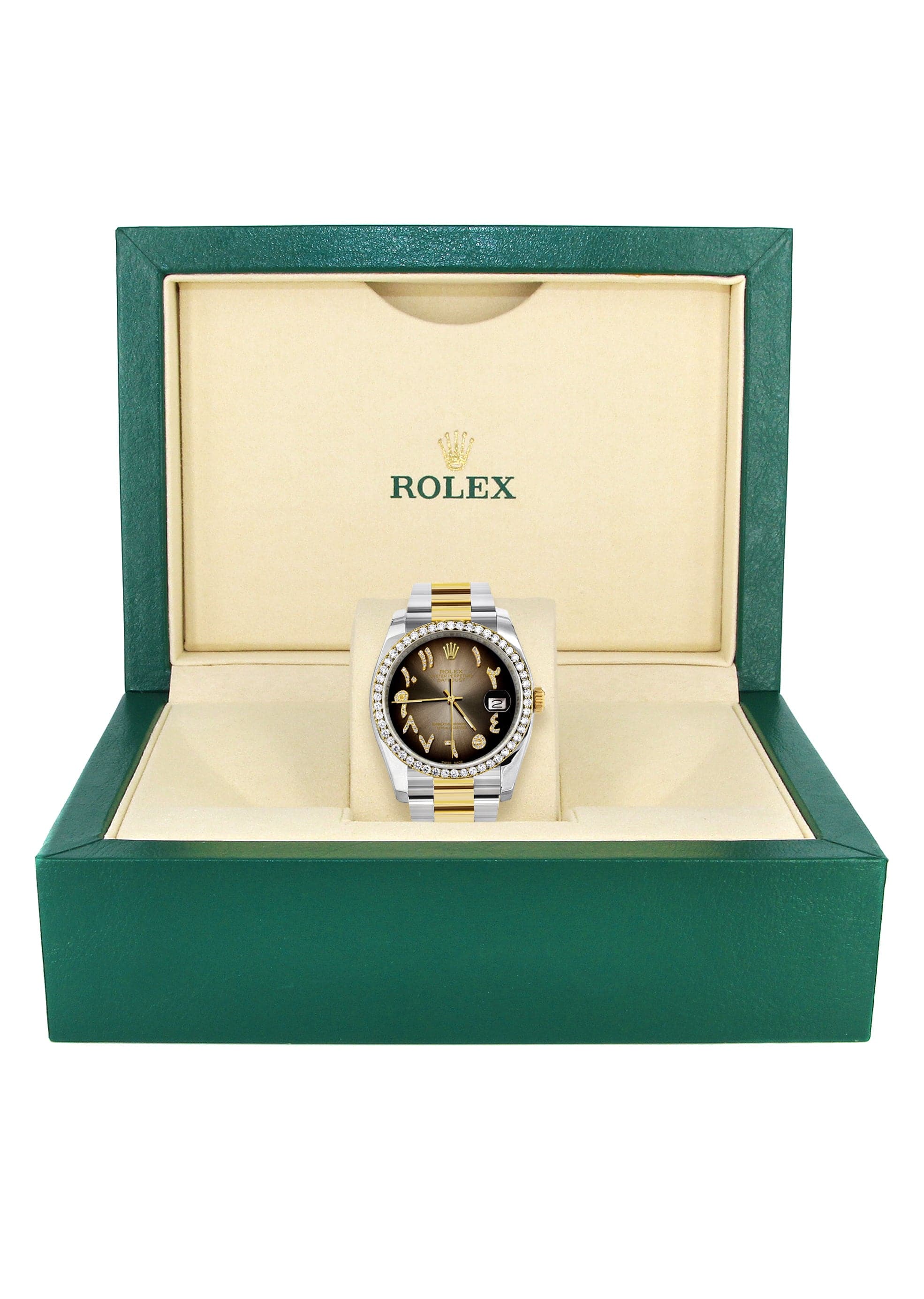 116233 | Gold & Steel Rolex Datejust Watch | 36Mm | Brown Arabic Diamond Dial | Oyster Band - Image 2