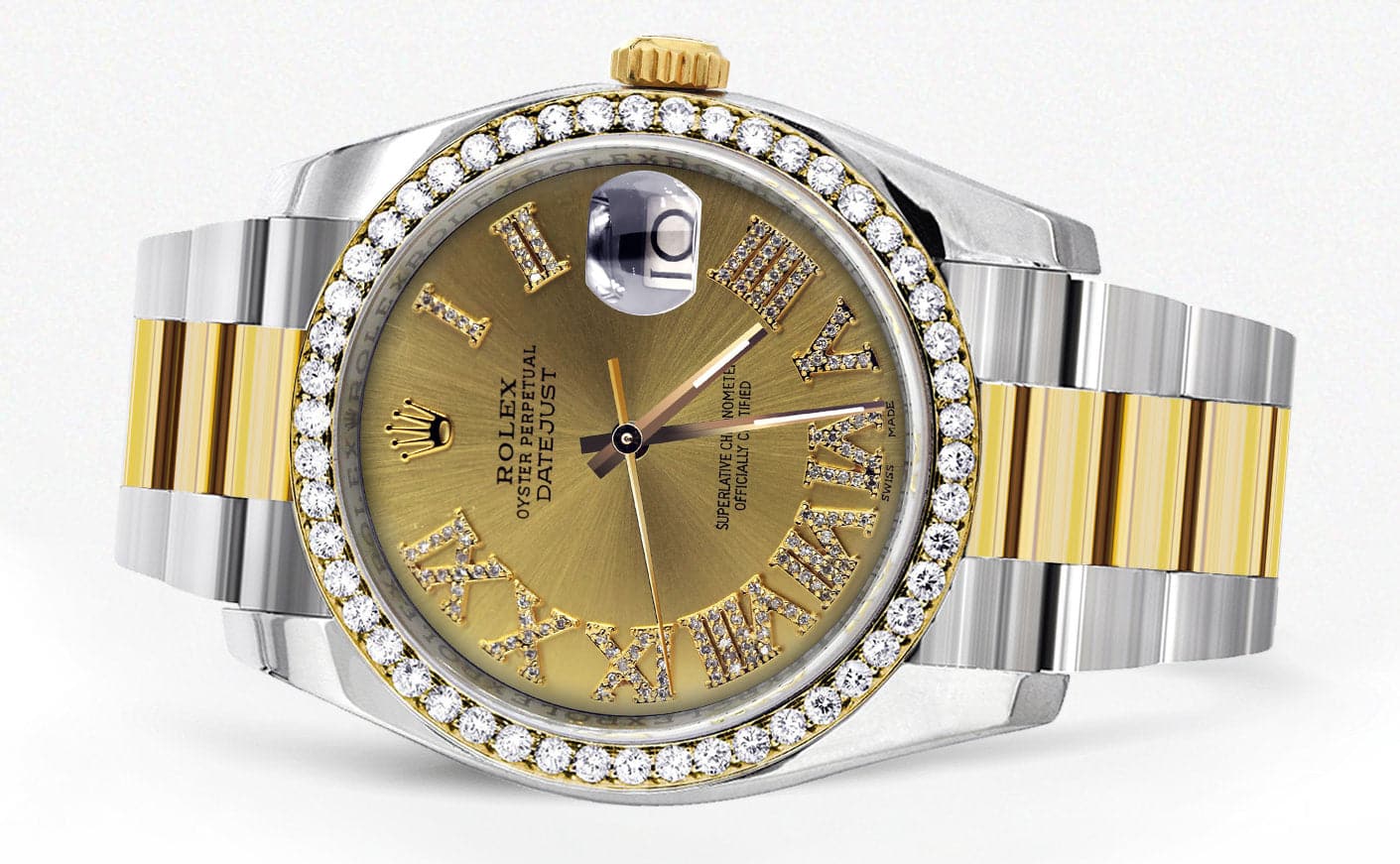 116233 | Gold & Steel Rolex Datejust Watch | 36Mm | Gold Roman Diamond Dial | Oyster Band - Image 4