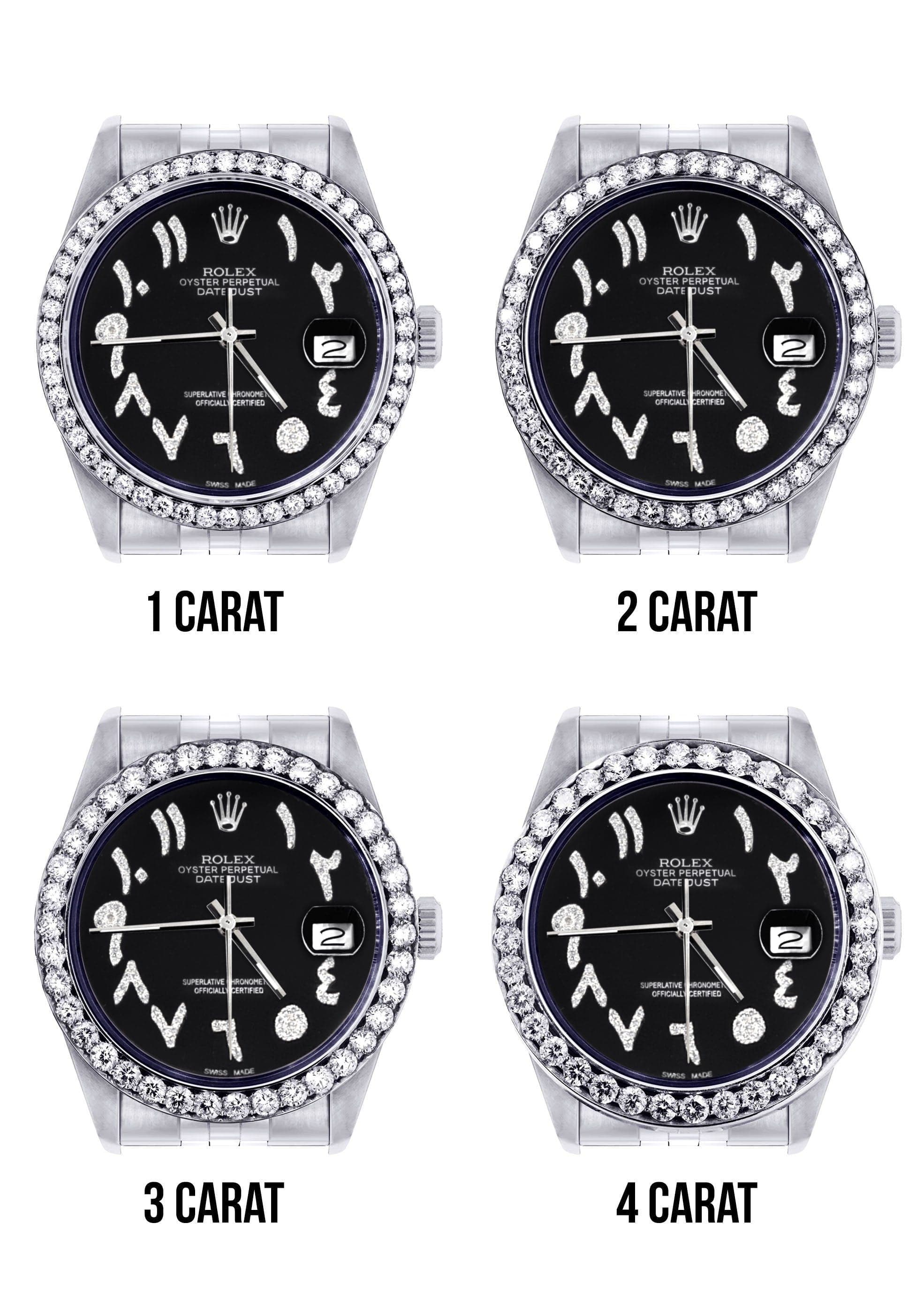 116200 | Hidden Clasp | Diamond Rolex Datejust Watch | 36Mm | Black Arabic Diamond Dial | Jubilee Band - Image 6