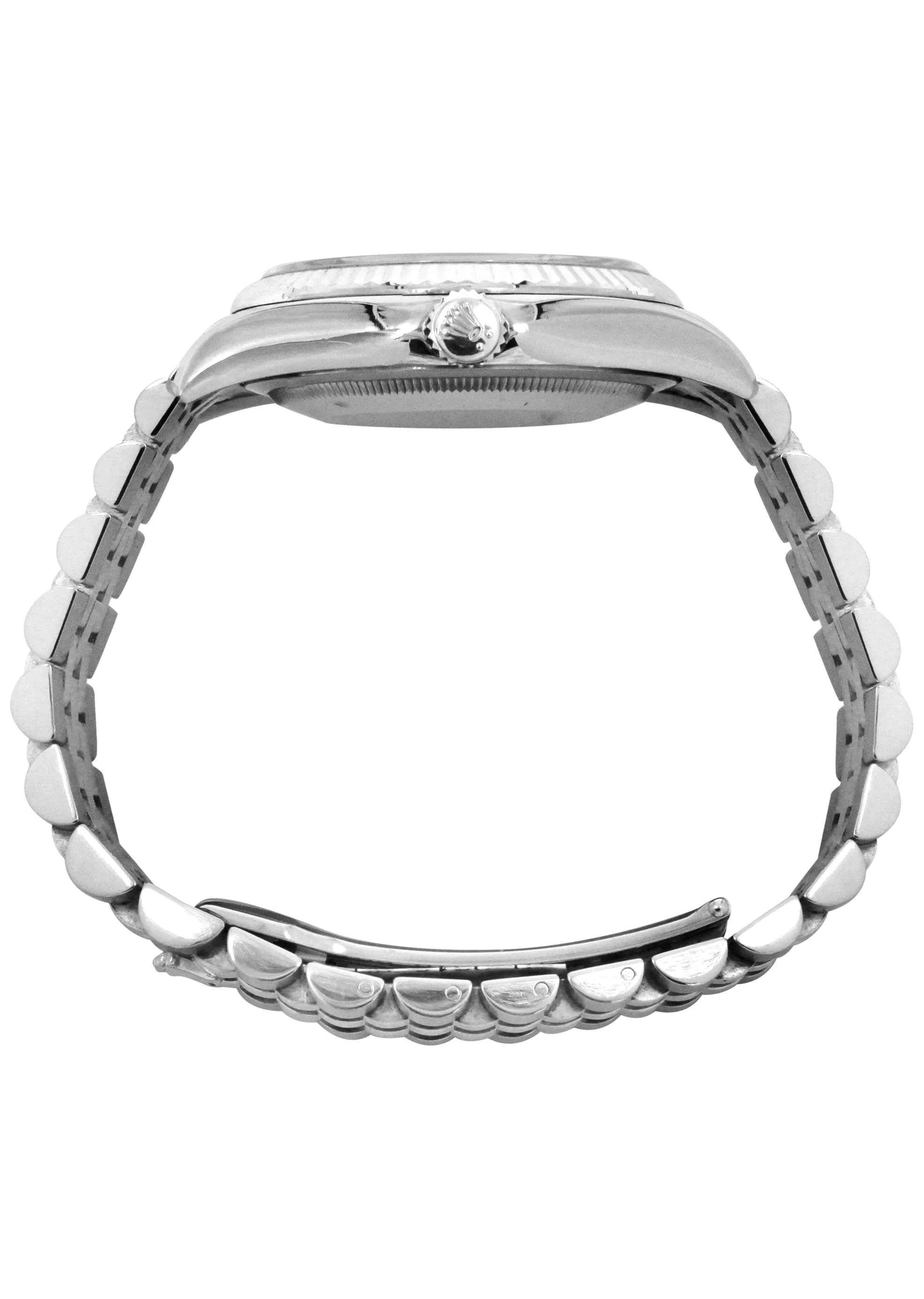 116200 | Hidden Clasp | Diamond Rolex Datejust Watch | 36Mm | Royal Blue Arabic Diamond Dial | Jubilee Band - Image 4