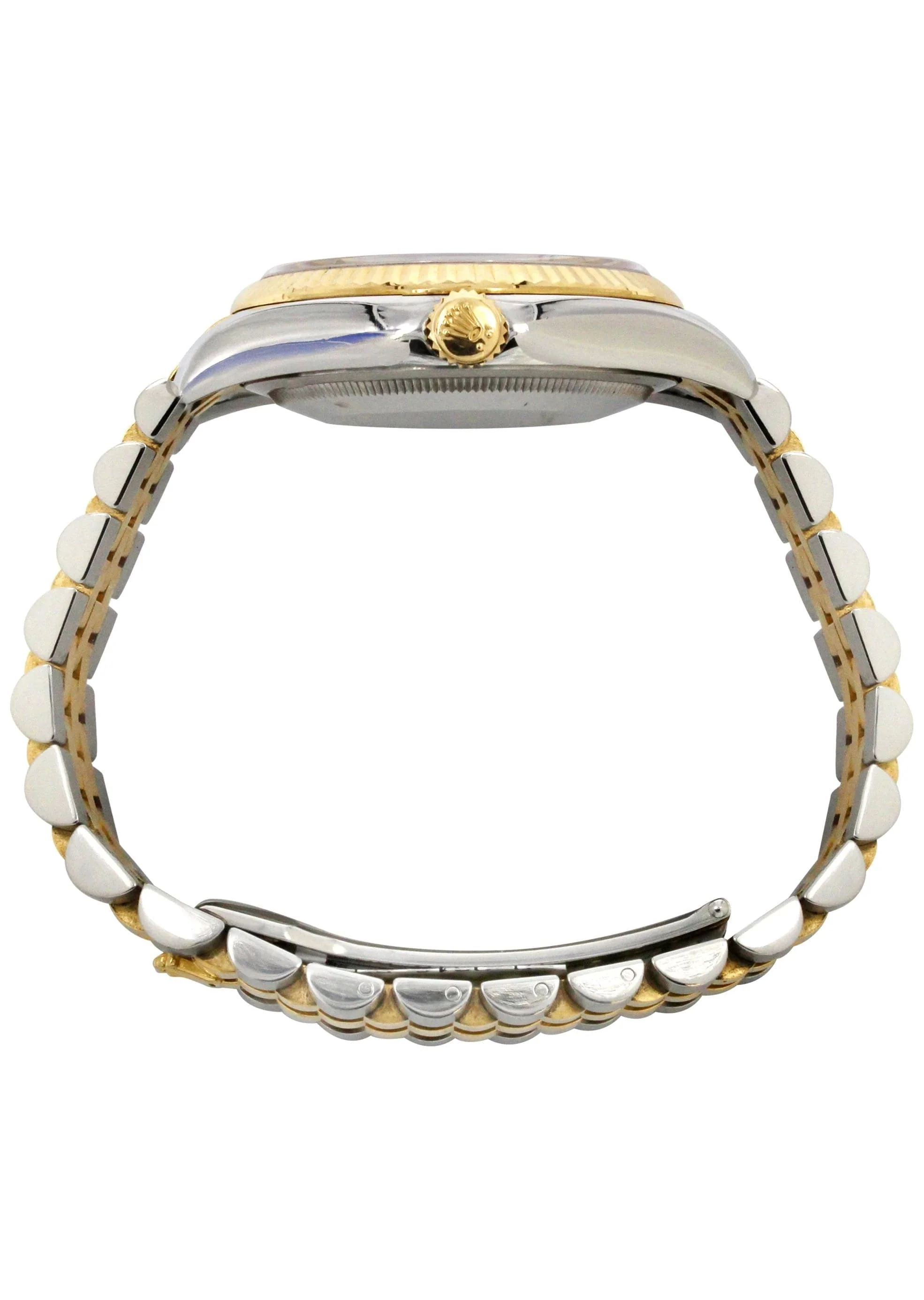116233 | Hidden Clasp | Gold & Steel Rolex Datejust Watch | 36Mm | Green Arabic Diamond Dial | Jubilee Band - Image 5
