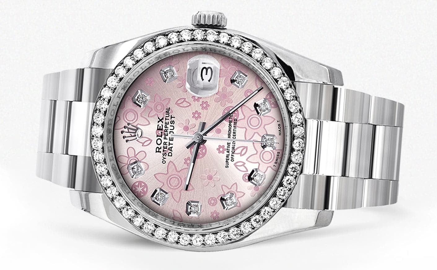 116200 | Rolex Datejust Watch | 36Mm | Floral Pattern Dial | Oyster Band - Image 2