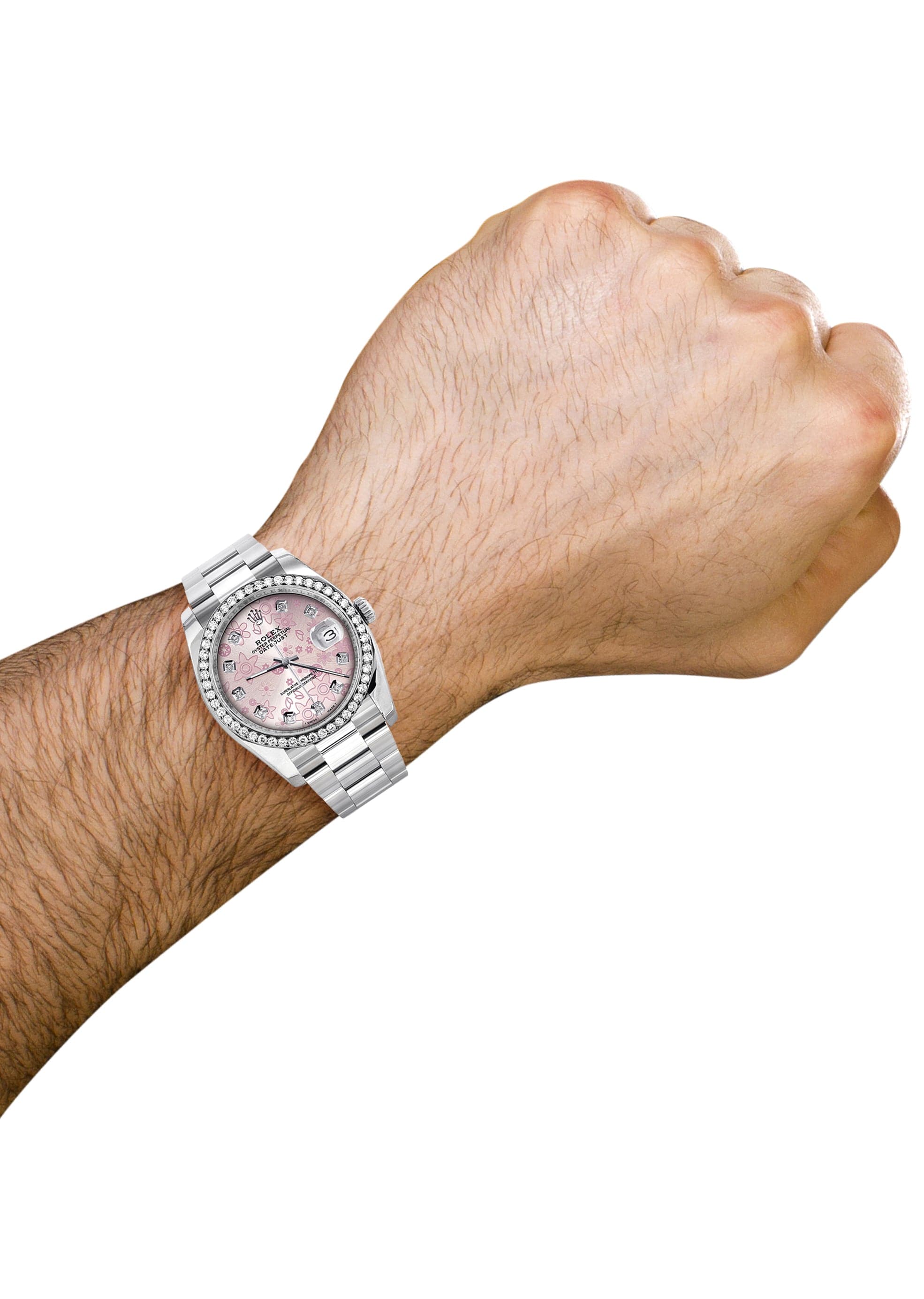 116200 | Rolex Datejust Watch | 36Mm | Floral Pattern Dial | Oyster Band - Image 3
