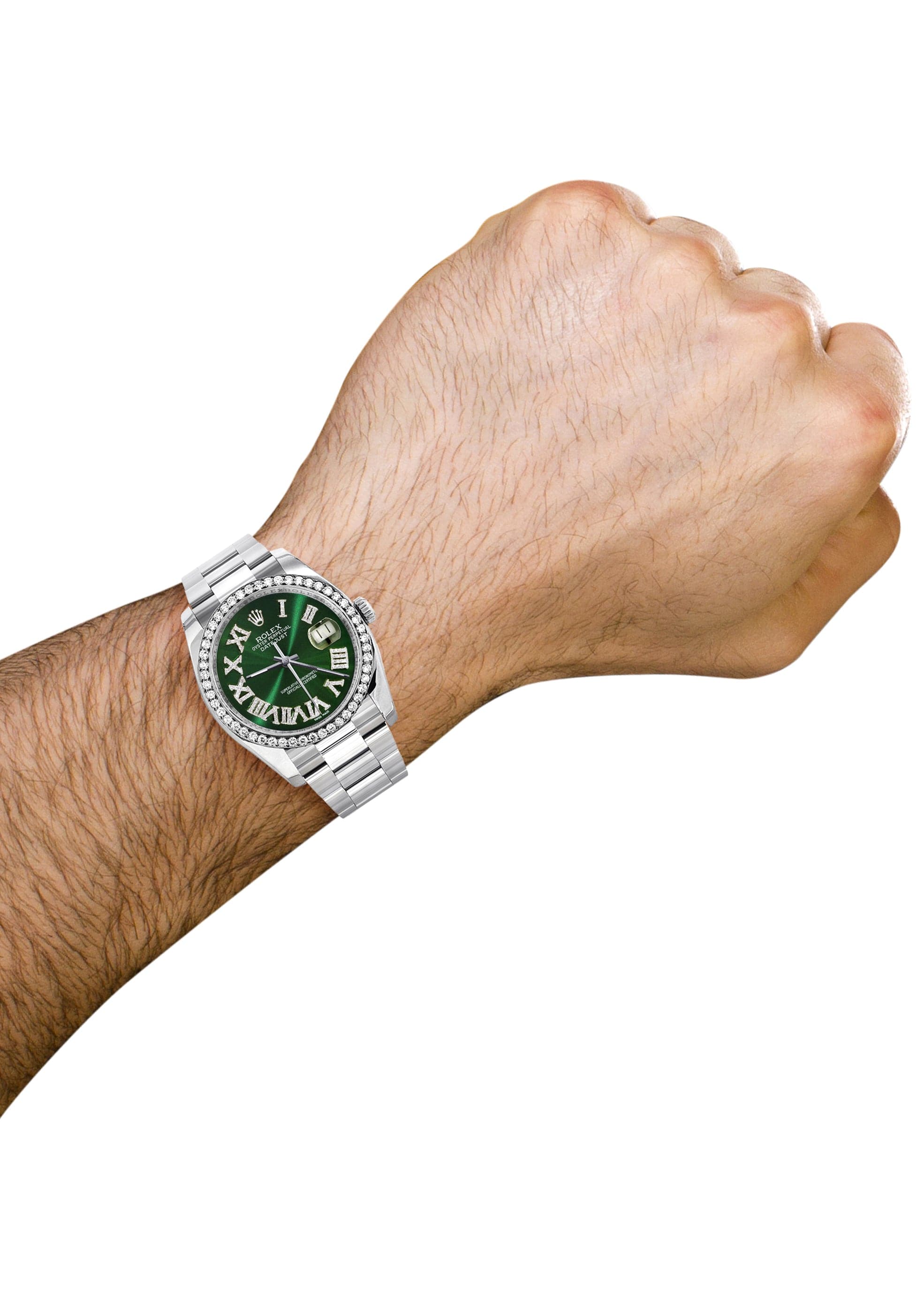 116200 | Rolex Datejust Watch | 36Mm | Green Roman Diamond Dial | Oyster Band - Image 4