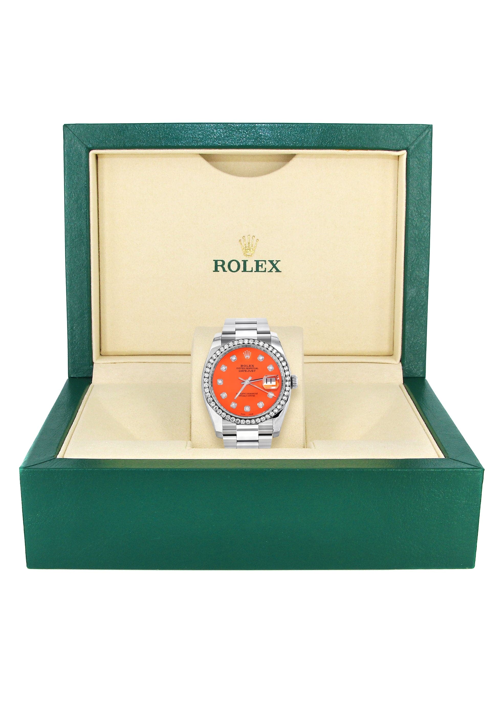 116200 | Rolex Datejust Watch | 36Mm | Orange Dial | Oyster Band - Image 3