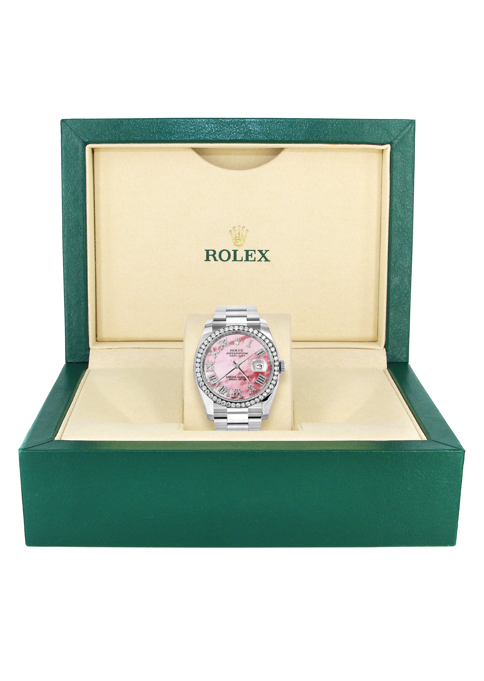 116200 | Rolex Datejust Watch | 36Mm | Pink Mother Of Pearl Roman Dial | Oyster Band - Image 3