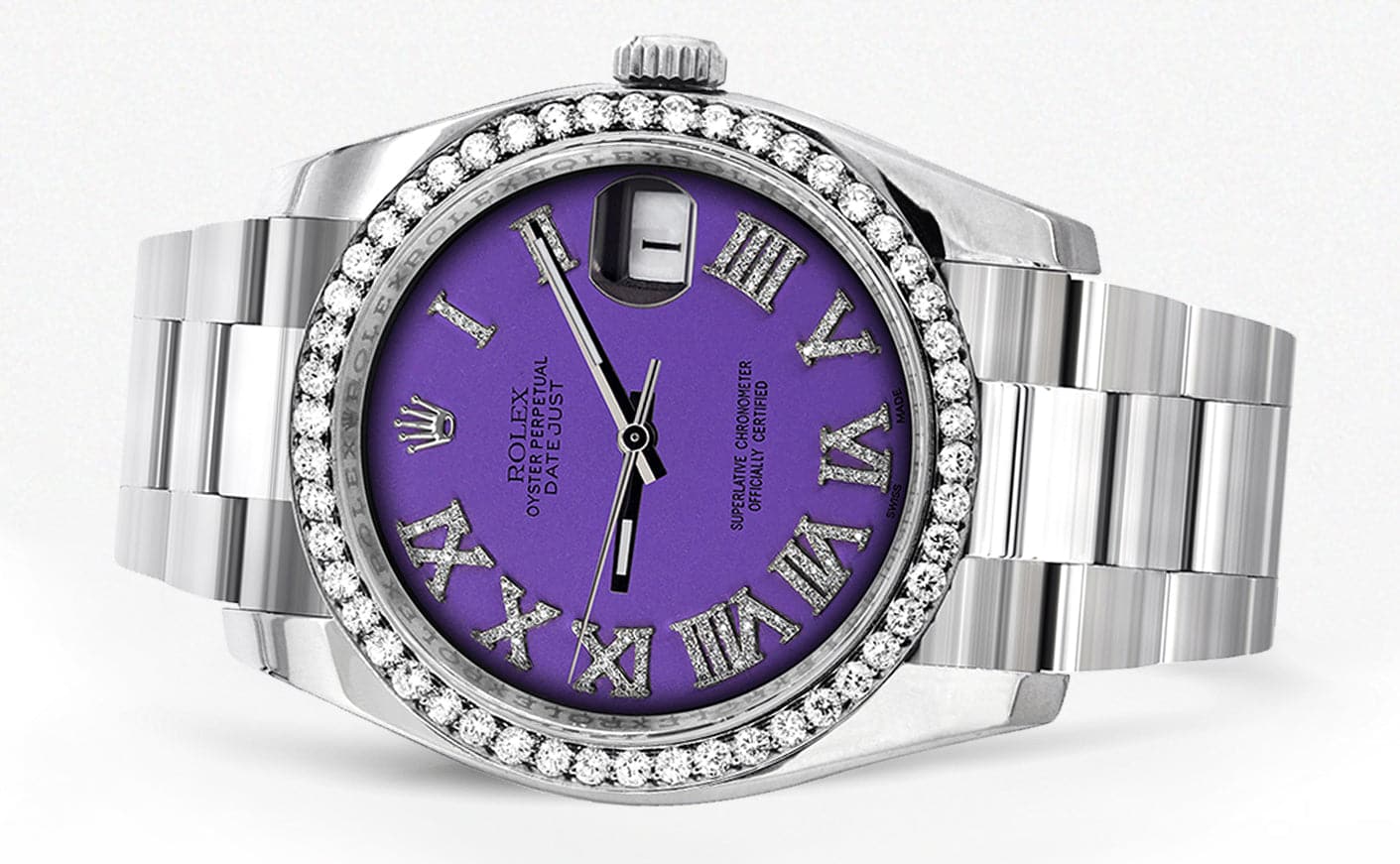 116200 | Rolex Datejust Watch | 36Mm | Purple Roman Dial | Oyster Band - Image 2