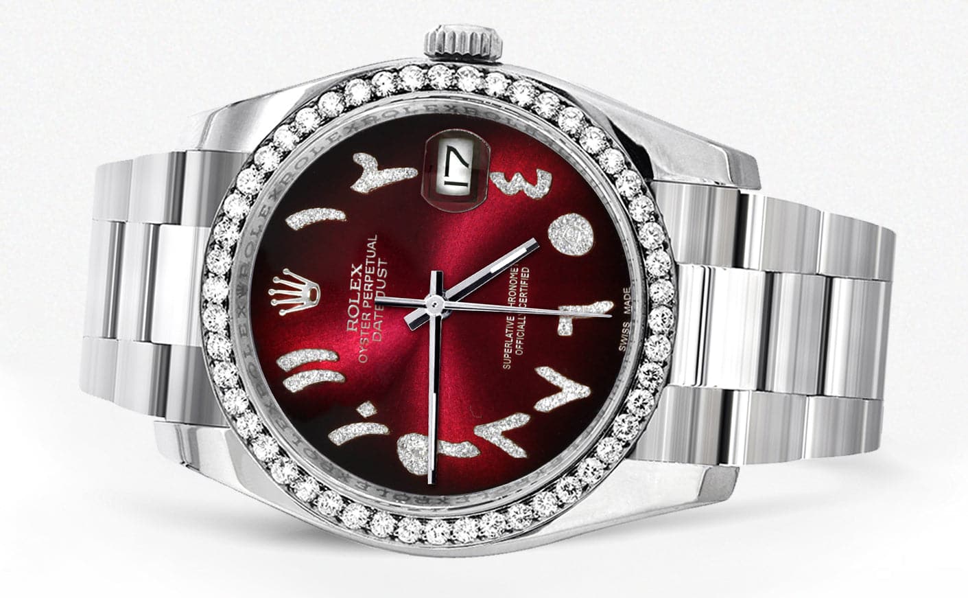 116200 | Rolex Datejust Watch | 36Mm | Red Black Arabic Dial | Oyster Band - Image 2