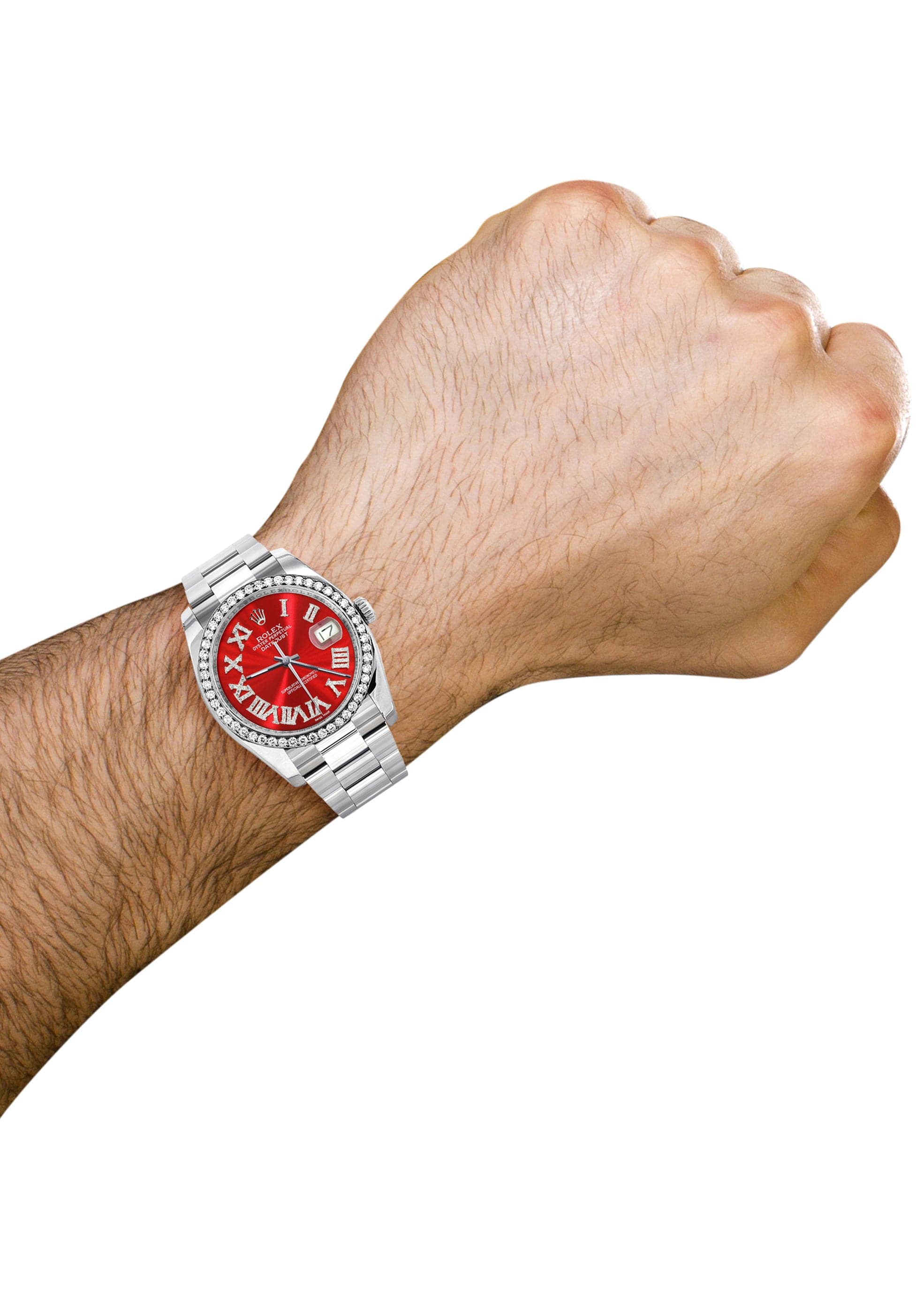 116200 | Rolex Datejust Watch | 36Mm | Red Roman Dial | Oyster Band - Image 4