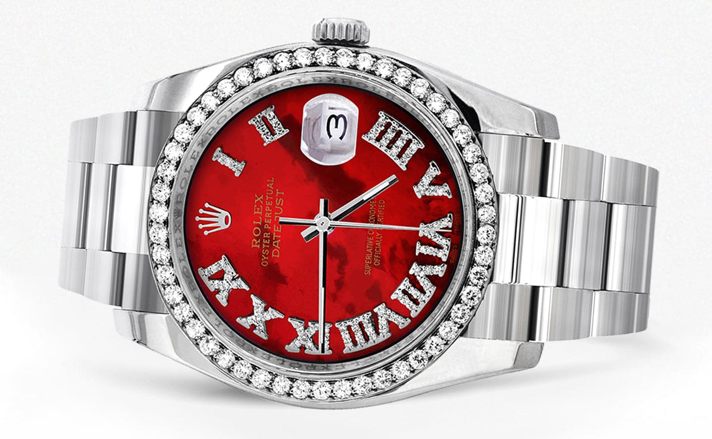 116200 | Rolex Datejust Watch | 36Mm | Red Roman Mother of Pearl Dial | Oyster Band - Image 2