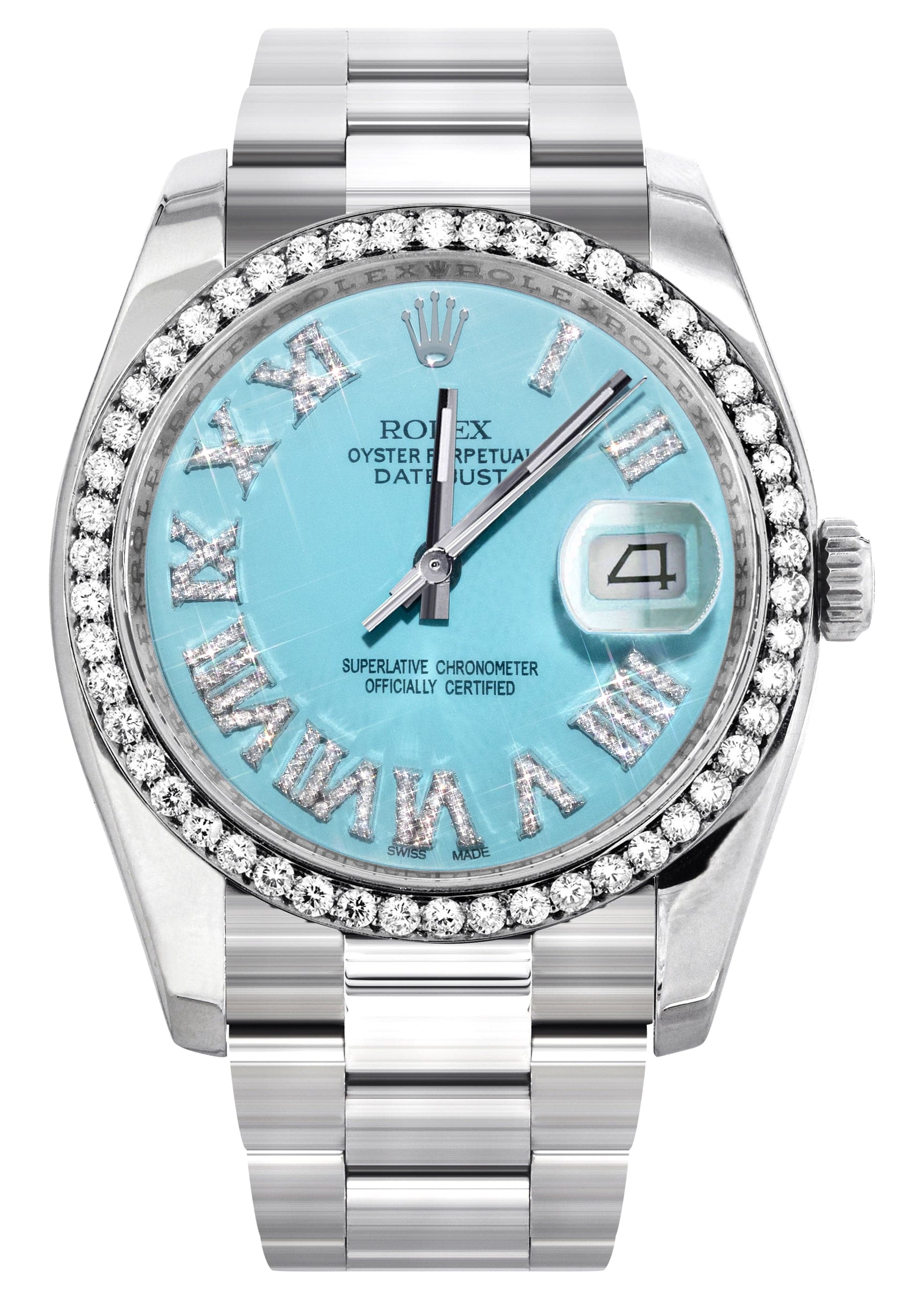 116200 | Rolex Datejust Watch | 36Mm | Tiffany Blue Roman Dial | Oyster Band