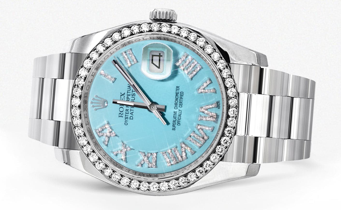 116200 | Rolex Datejust Watch | 36Mm | Tiffany Blue Roman Dial | Oyster Band - Image 4