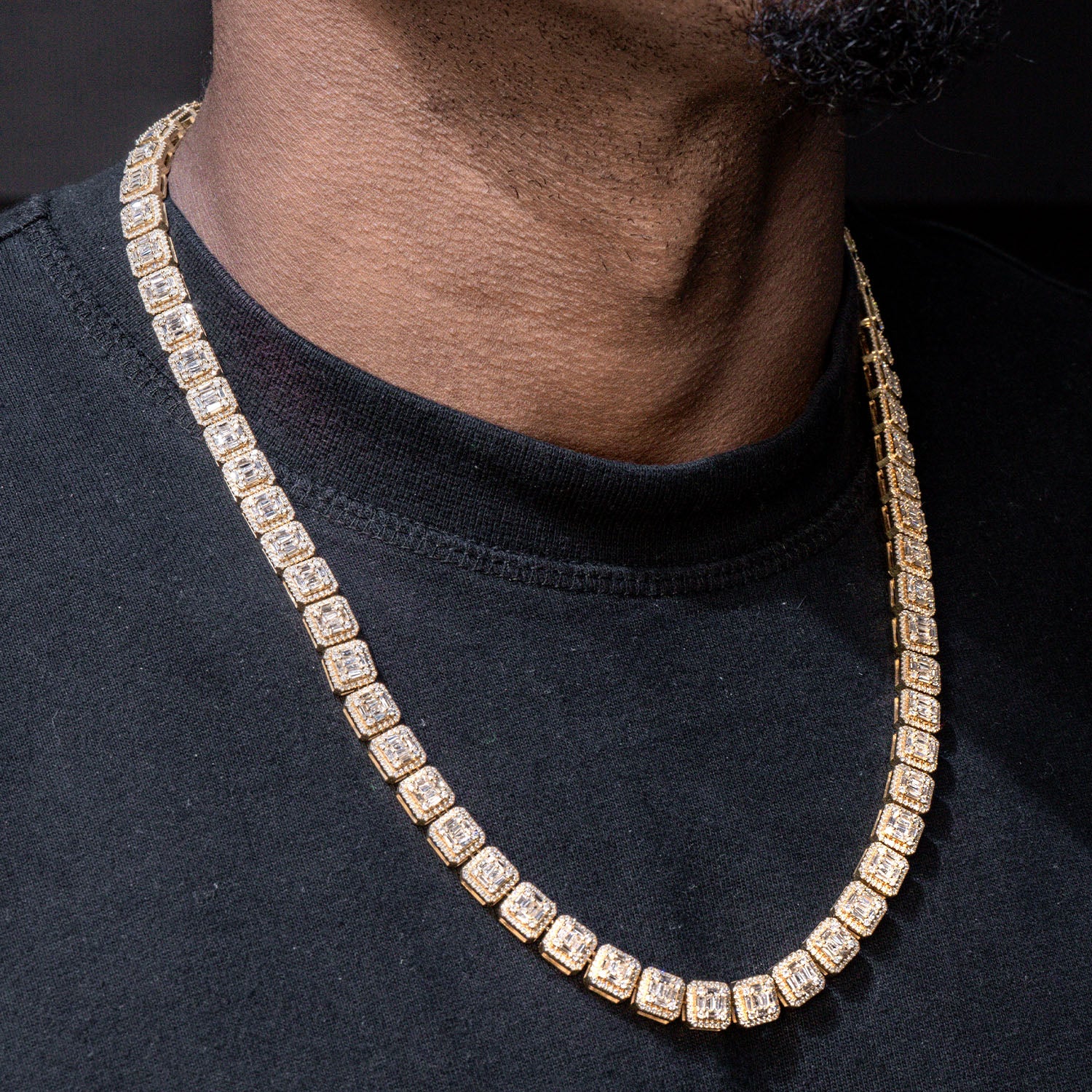 High End Jewelry - Diamond Baguette Tennis Iced Out Chain - Image 2
