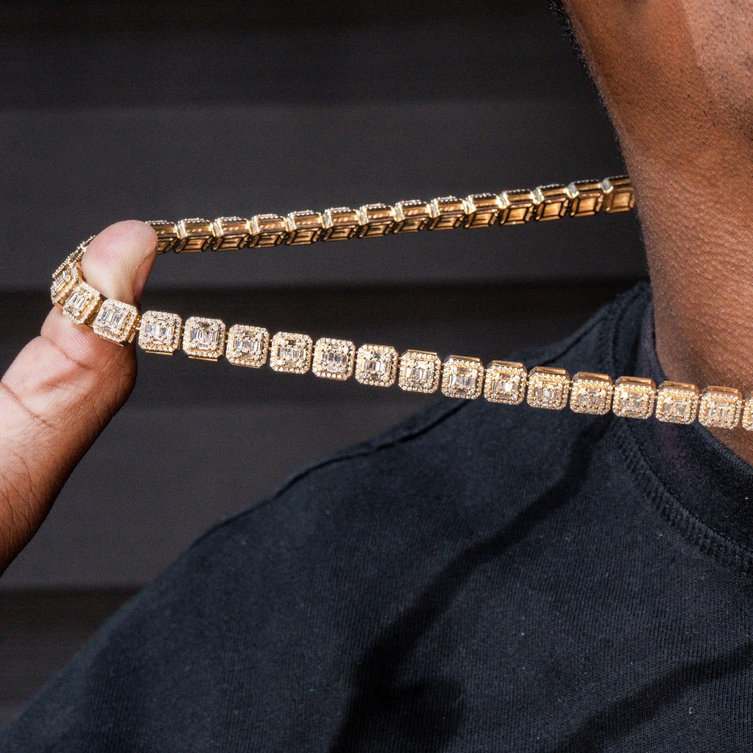 High End Jewelry - Diamond Baguette Tennis Iced Out Chain - Image 3