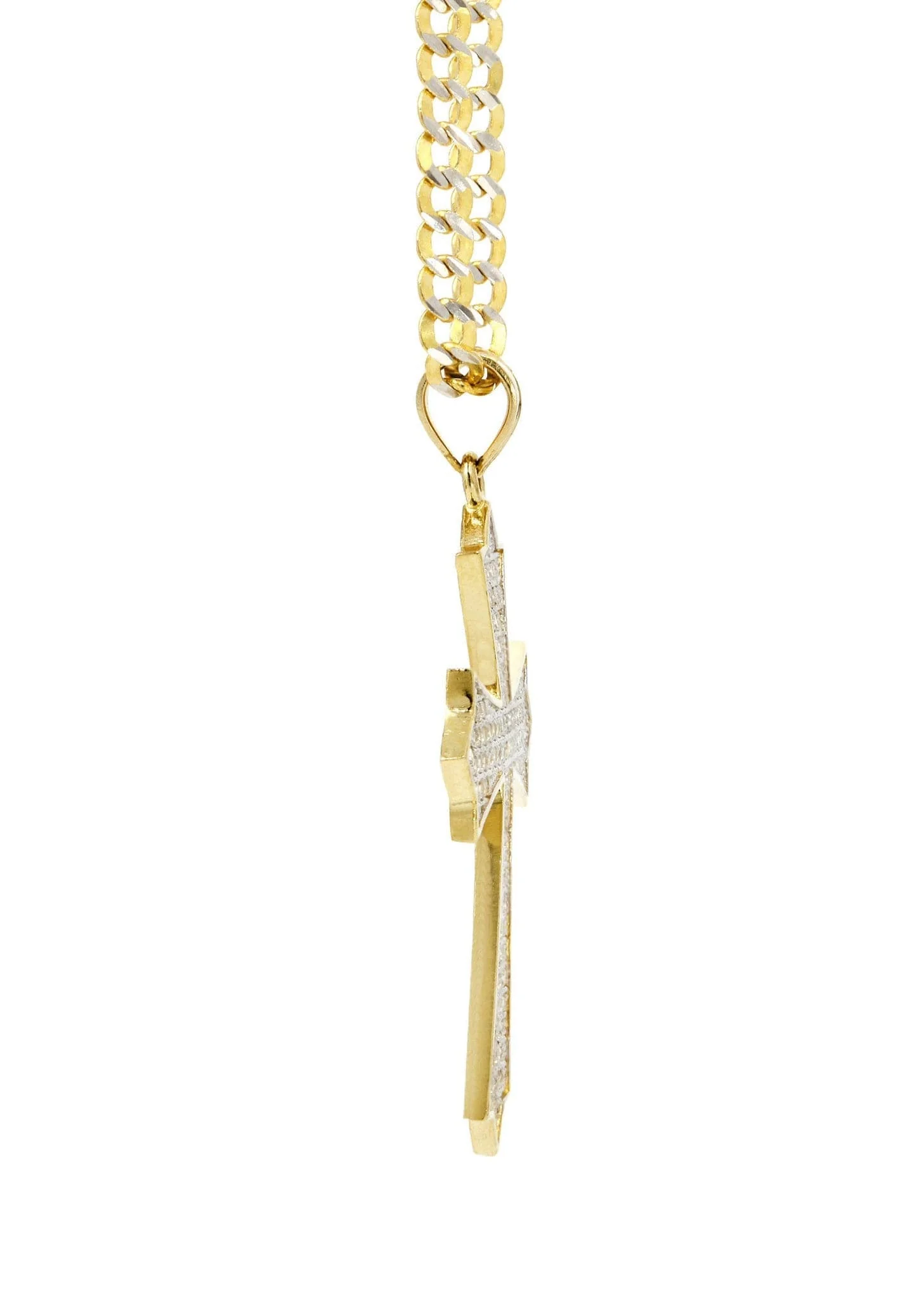 10K Yellow Gold Pave Cross Necklace | Appx. 9.4 Grams - Image 4