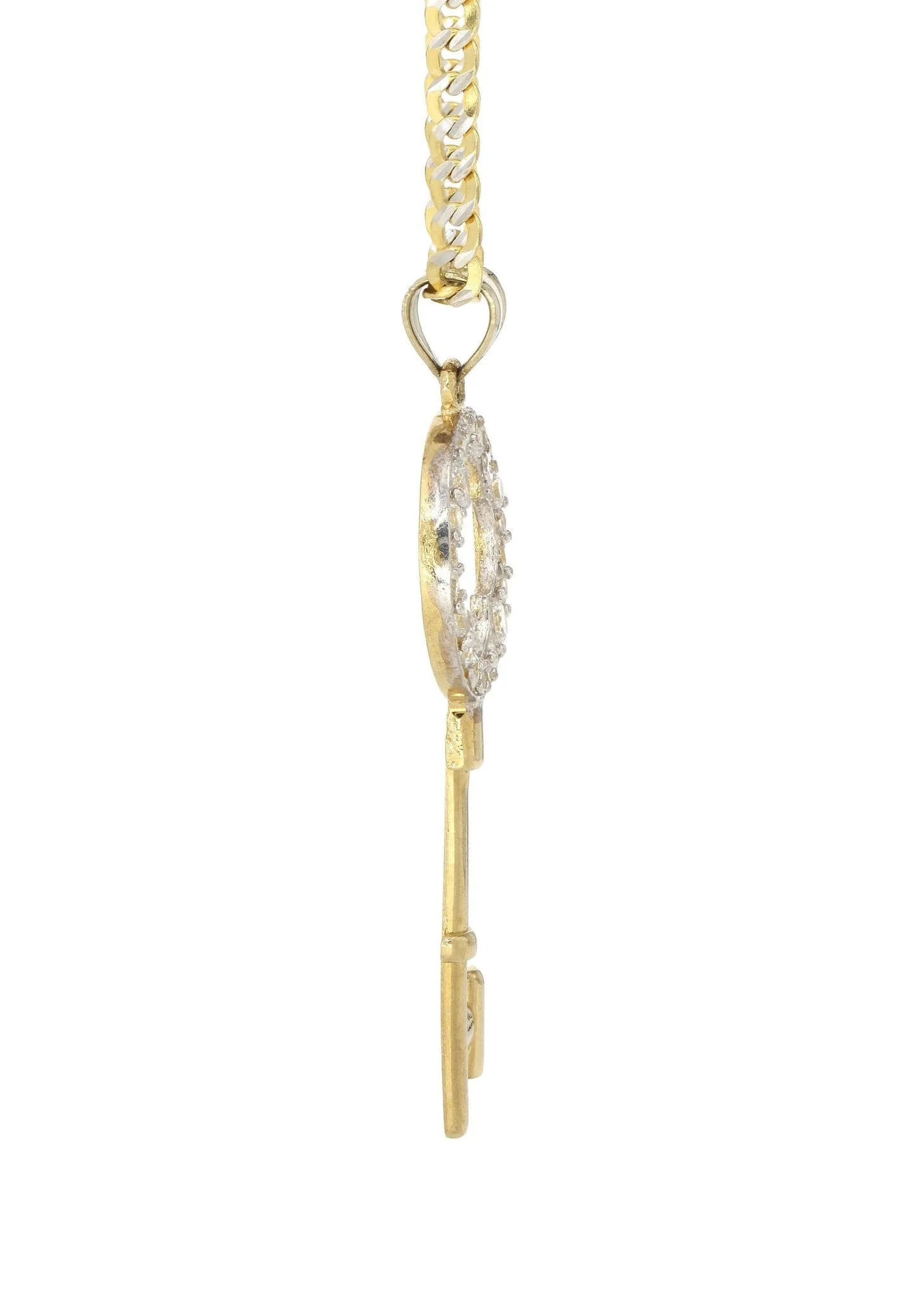 10K Yellow Gold Pave   Key Necklace | Appx. 8.5 Grams - Image 4
