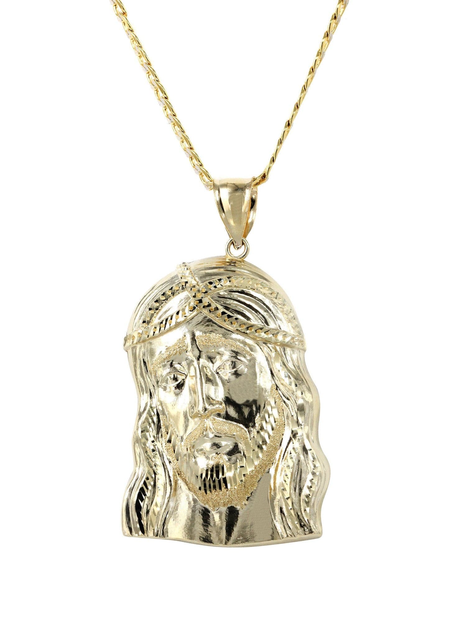 10K Yellow Gold Pave   Jesus Piece Chain | Appx. 11.2 Grams - Image 3