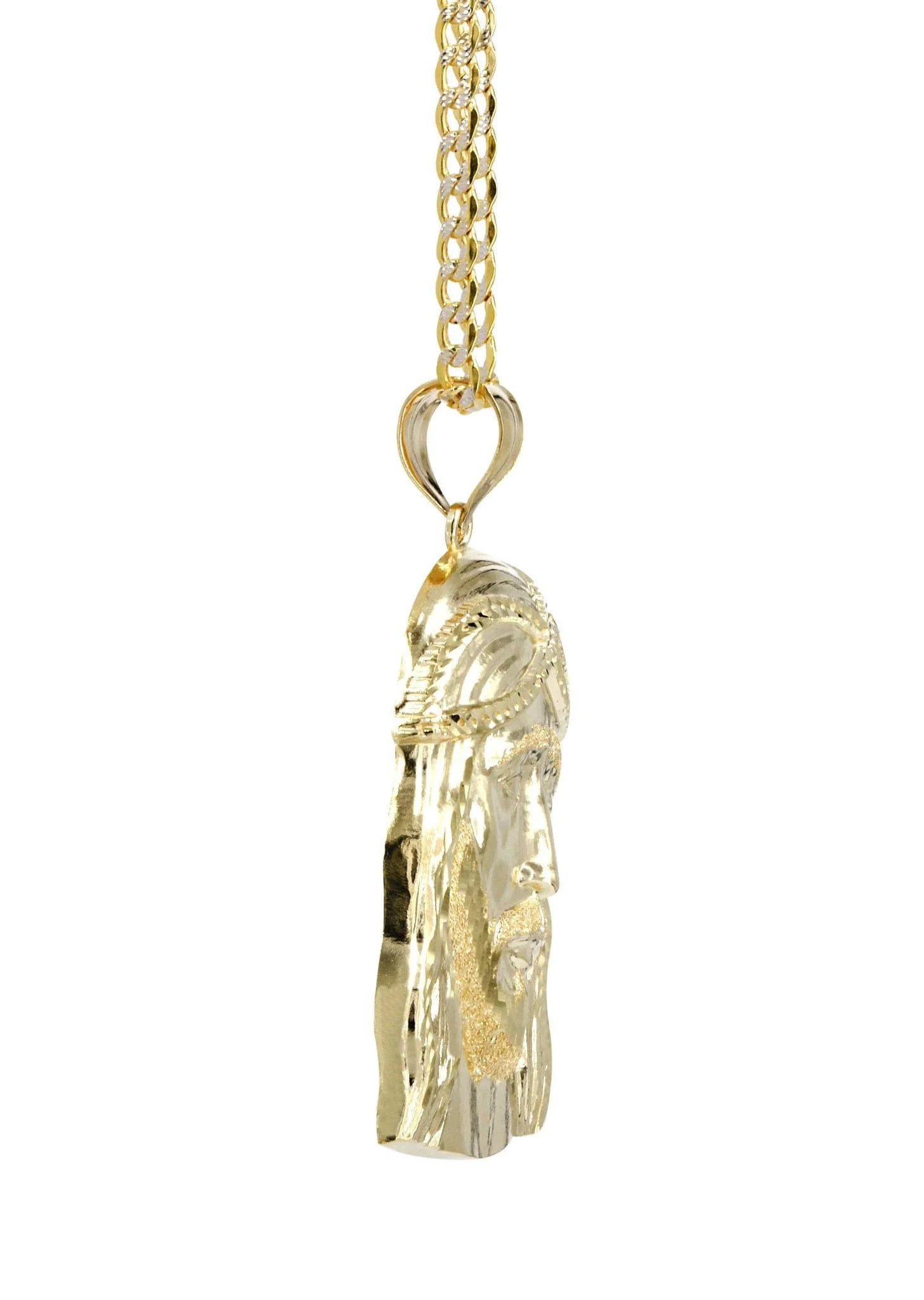 10K Yellow Gold Pave   Jesus Piece Chain | Appx. 11.2 Grams - Image 4