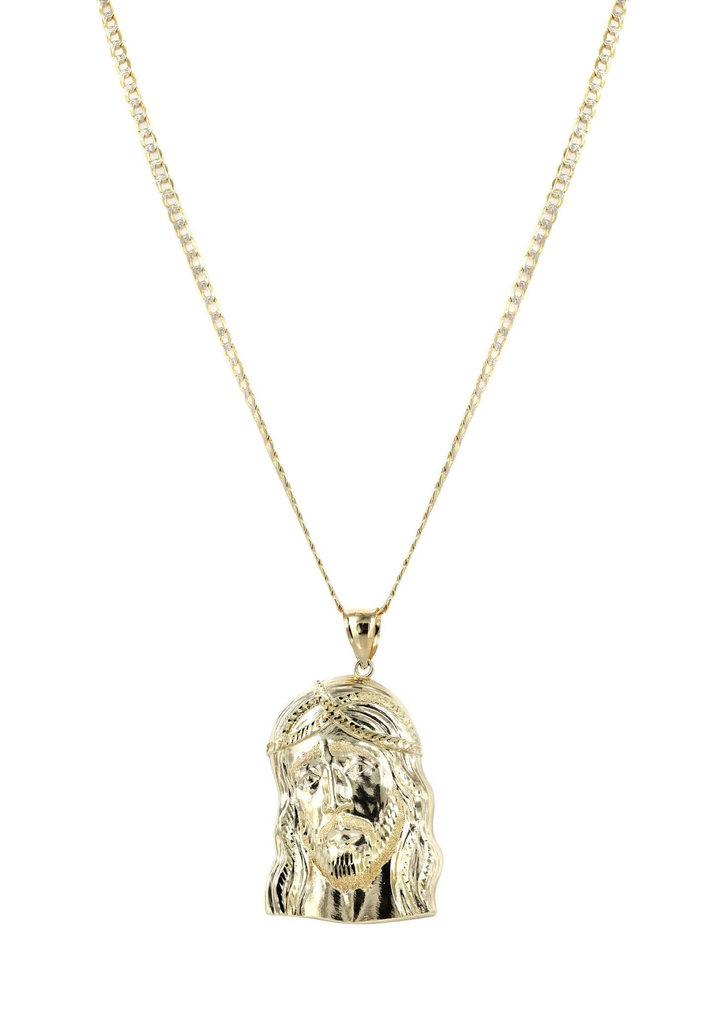 10K Yellow Gold Pave   Jesus Piece Chain | Appx. 11.2 Grams - Image 5