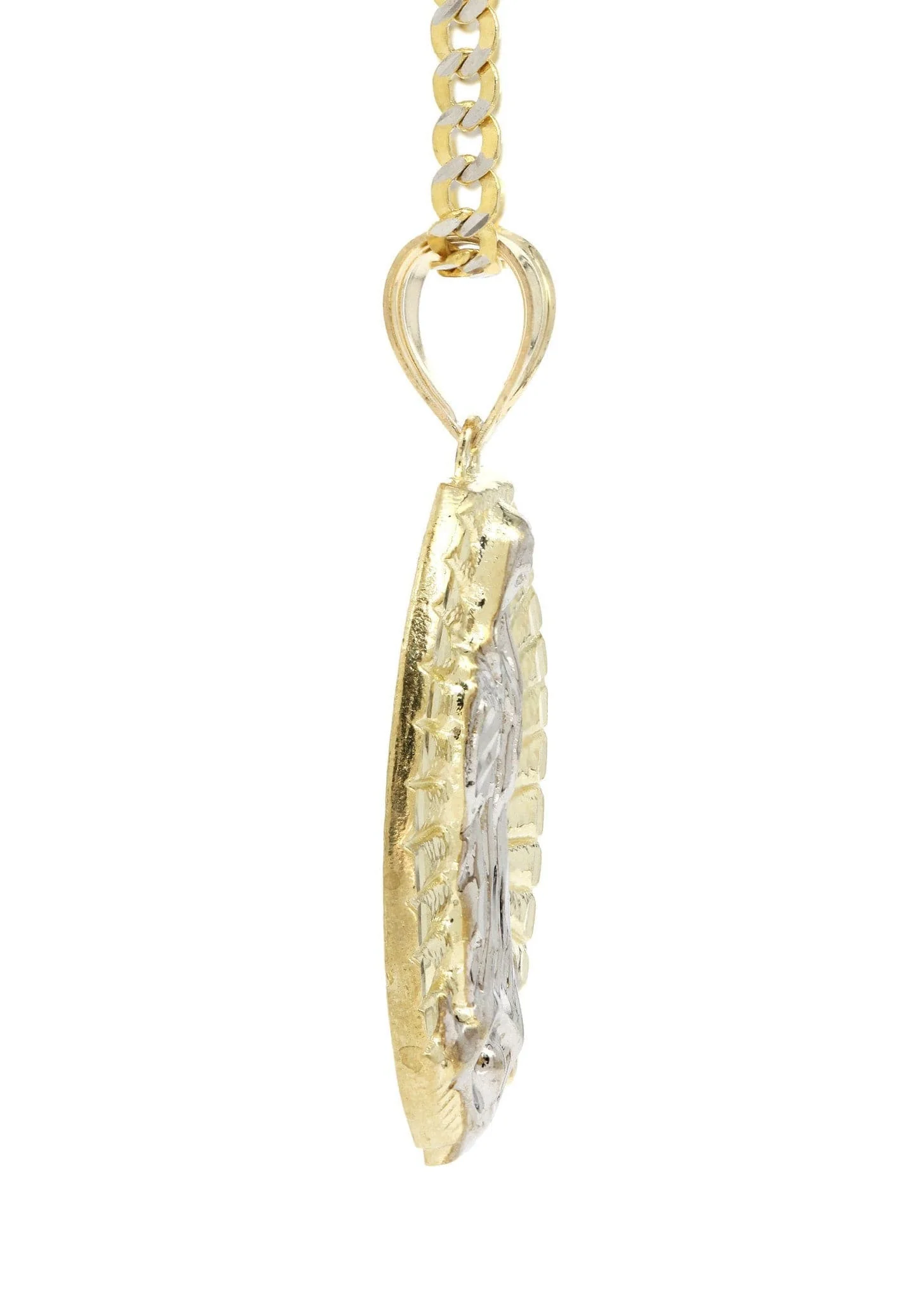 10K Yellow Gold Pave  & Virgin Mary Piece Chain | Appx. 9 Grams - Image 4