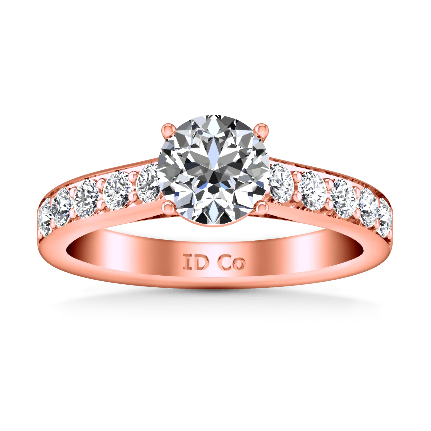 Pave Diamond Engagement Ring Allure 14K Rose Gold