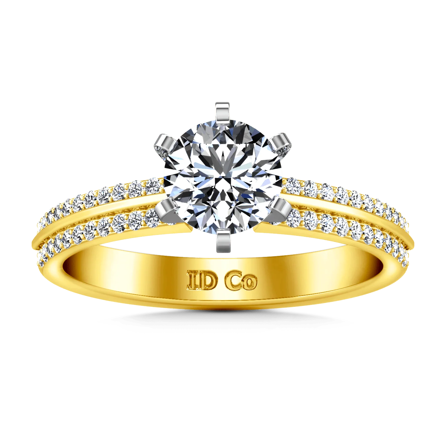 Pave Diamond EngagementRing Amanda 14K Yellow Gold