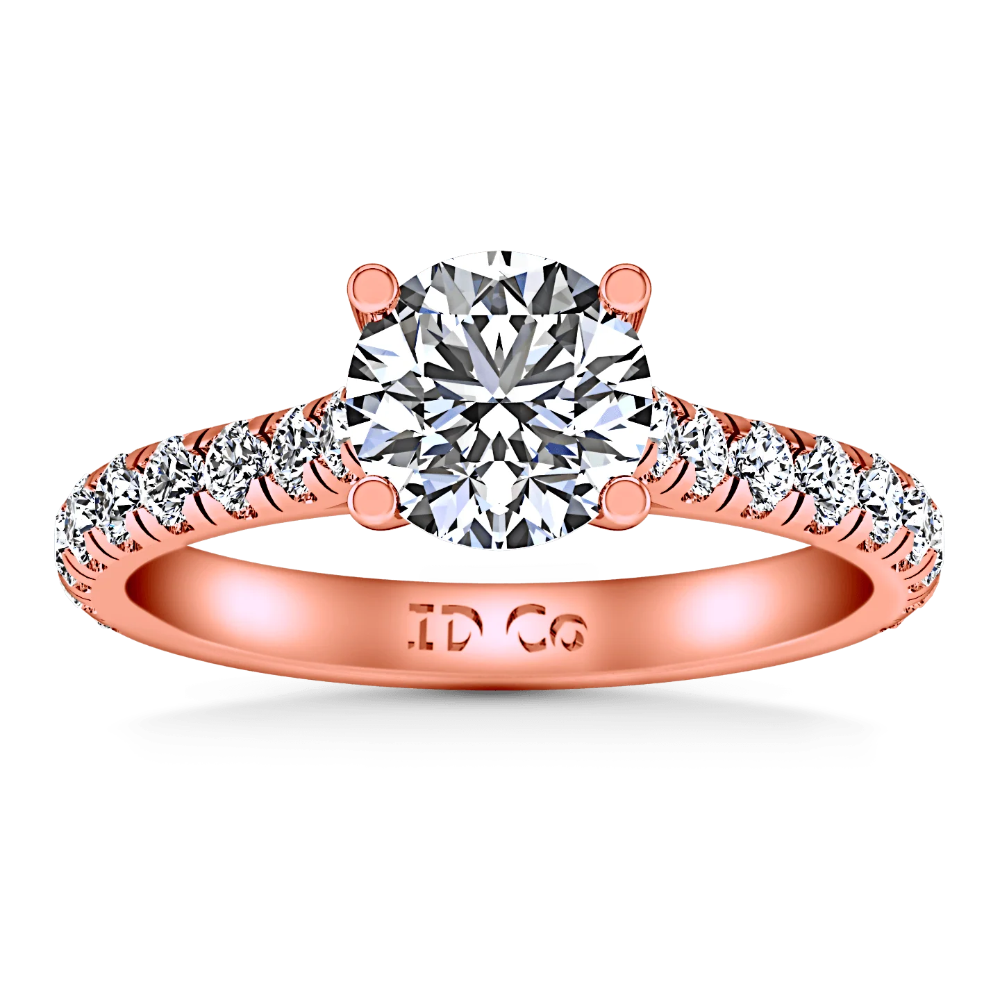Pave Diamond Engagement Ring Anabelle 14K Rose Gold