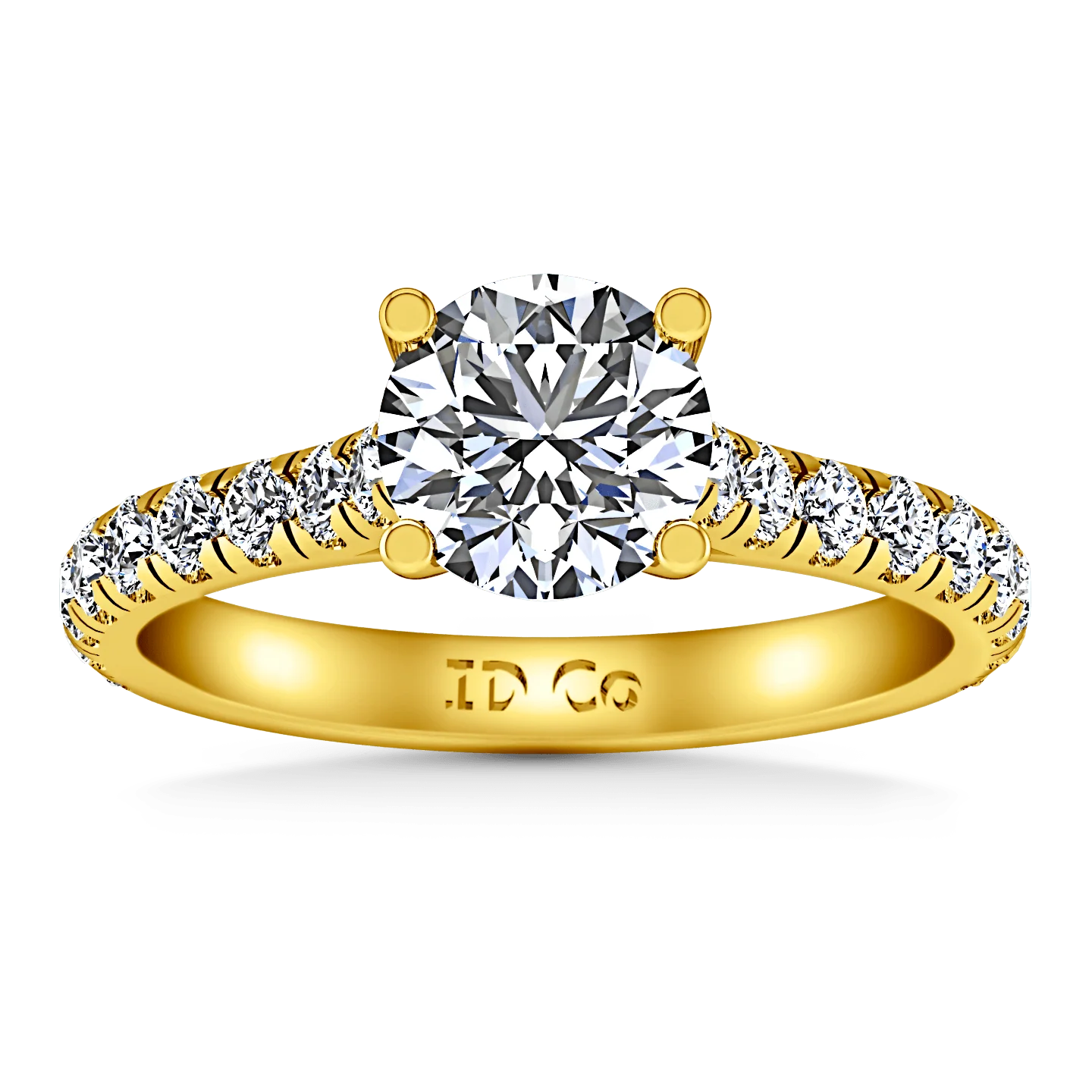 Pave Diamond EngagementRing Anabelle 14K Yellow Gold