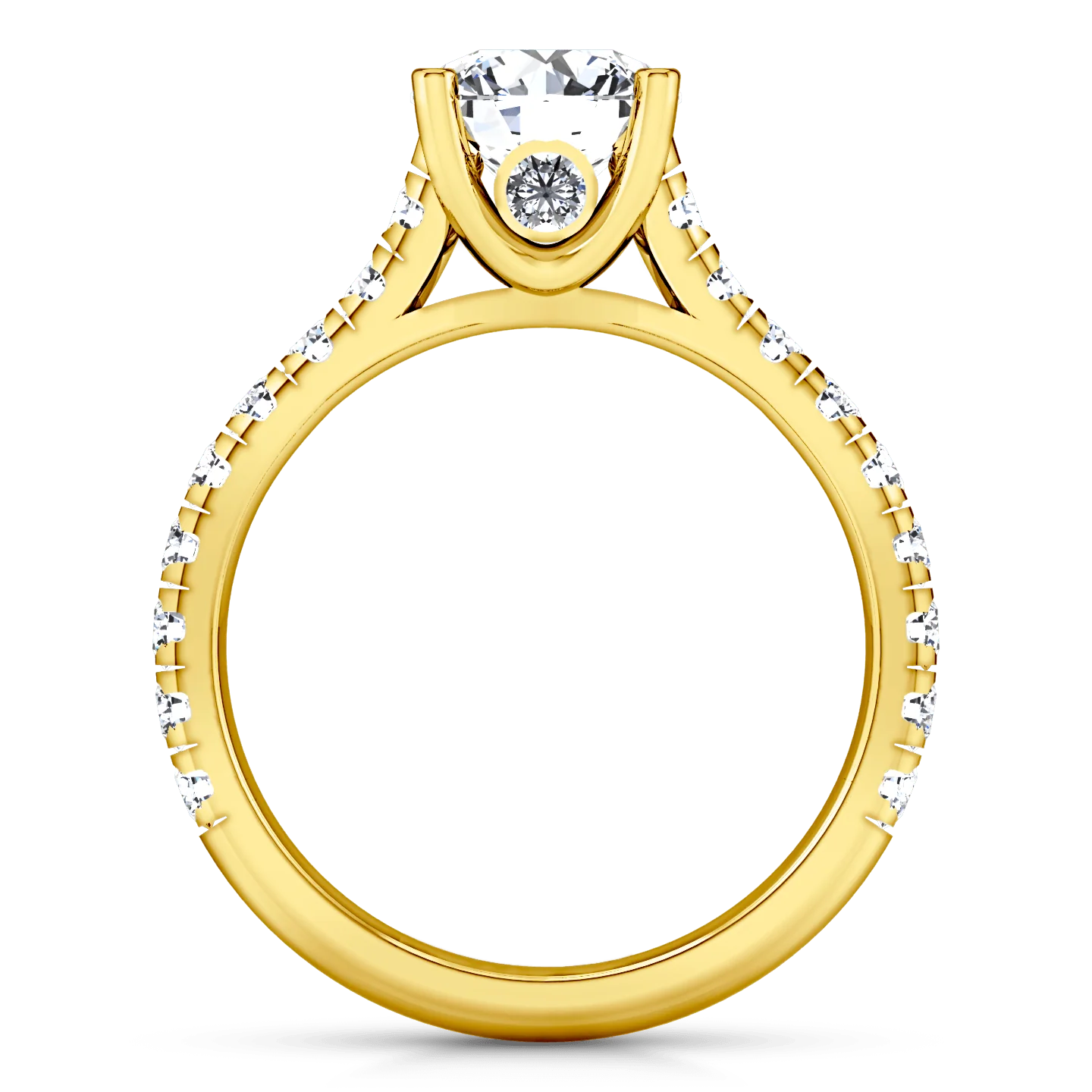 Pave Diamond EngagementRing Anabelle 14K Yellow Gold - Image 3