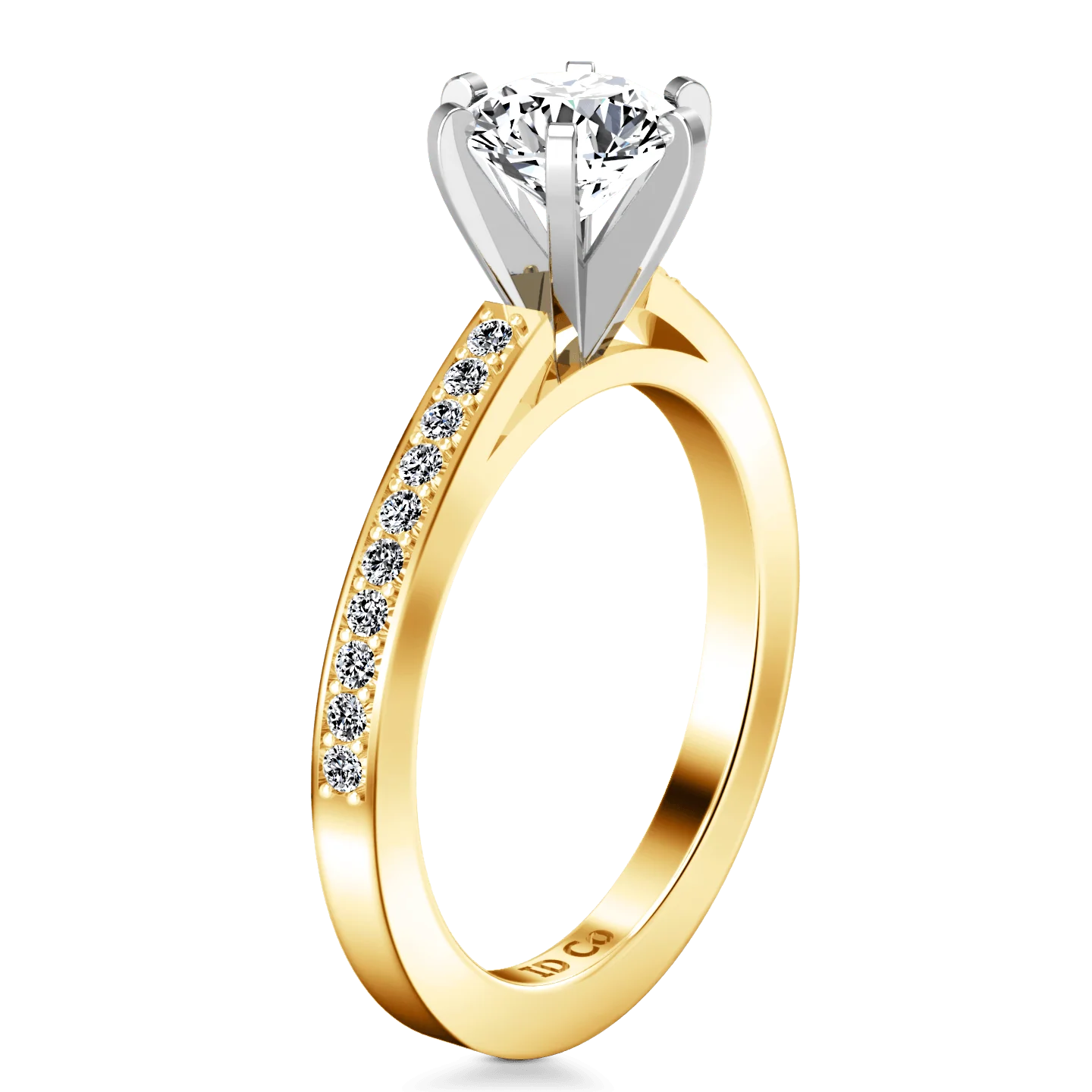 Pave Diamond EngagementRing Ashley 14K Yellow Gold - Image 2