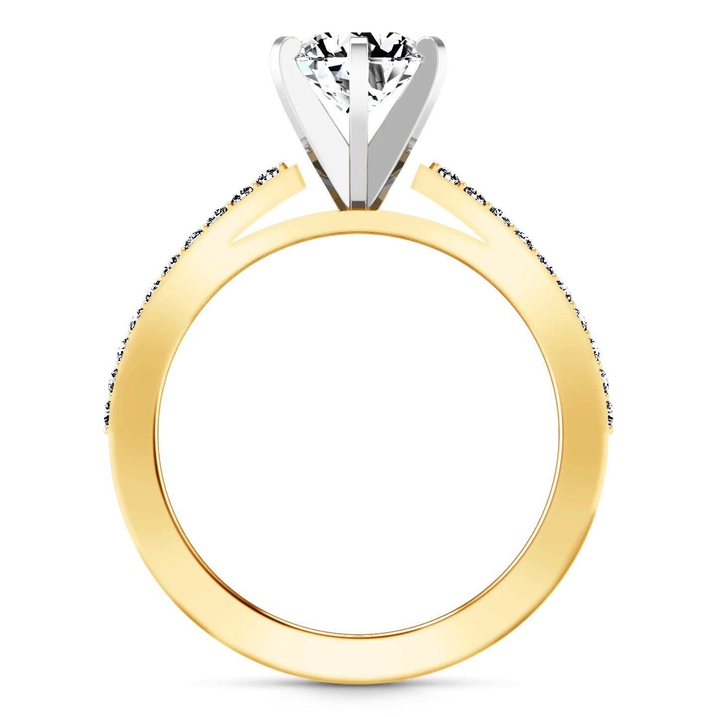 Pave Diamond EngagementRing Ashley 14K Yellow Gold - Image 3